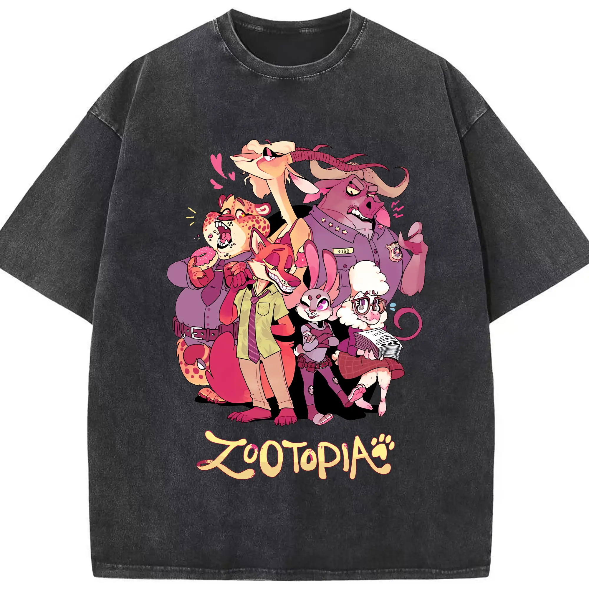 ズートピア グッズ,ベルウェザー副市長 - 綿100％ ヴィンテージ風 半袖Tシャツ ・ フロントプリント ・ 柔らか肌触り ・ 通気性 快適 ・ スポーツ カジュアル 外出用