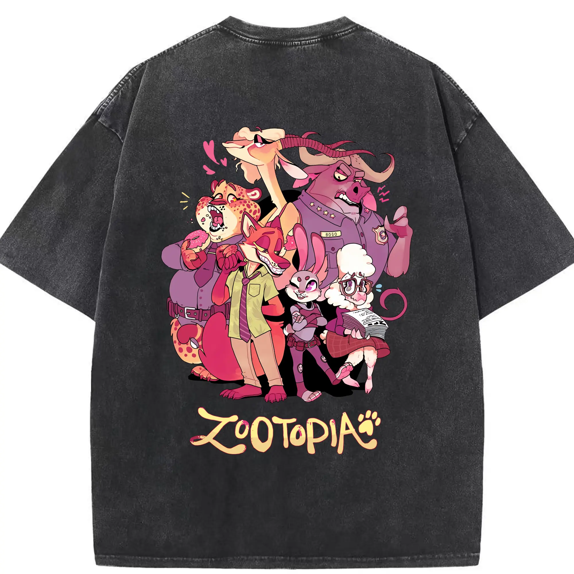 ズートピア グッズ,ベルウェザー副市長 - 綿100％ ヴィンテージ風 半袖Tシャツ ・ 背面プリント ・ 柔らか肌触り ・ 通気性 快適 ・ スポーツ カジュアル 外出用