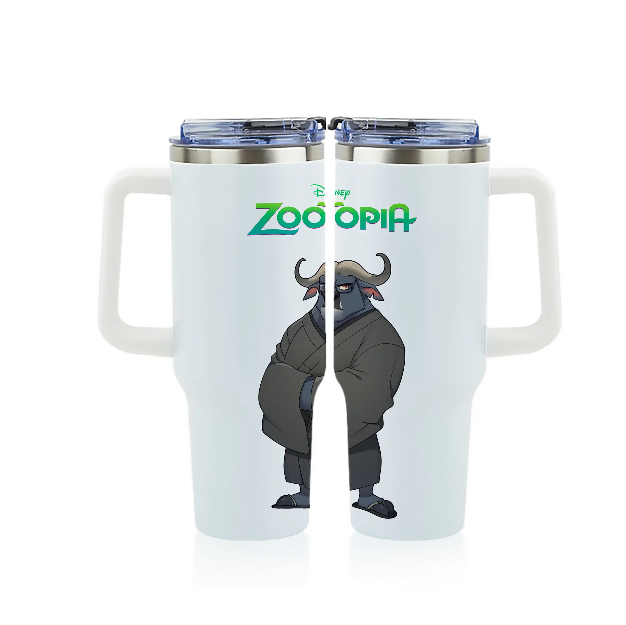 ズートピア グッズ,ボゴ署長 - 1200mL フルプリント車用タンブラー ・ 304ステンレス 内側 ・ 201ステンレス 外側 ・ 保温 保冷 ・ 通勤 ドライブ アウトドア用