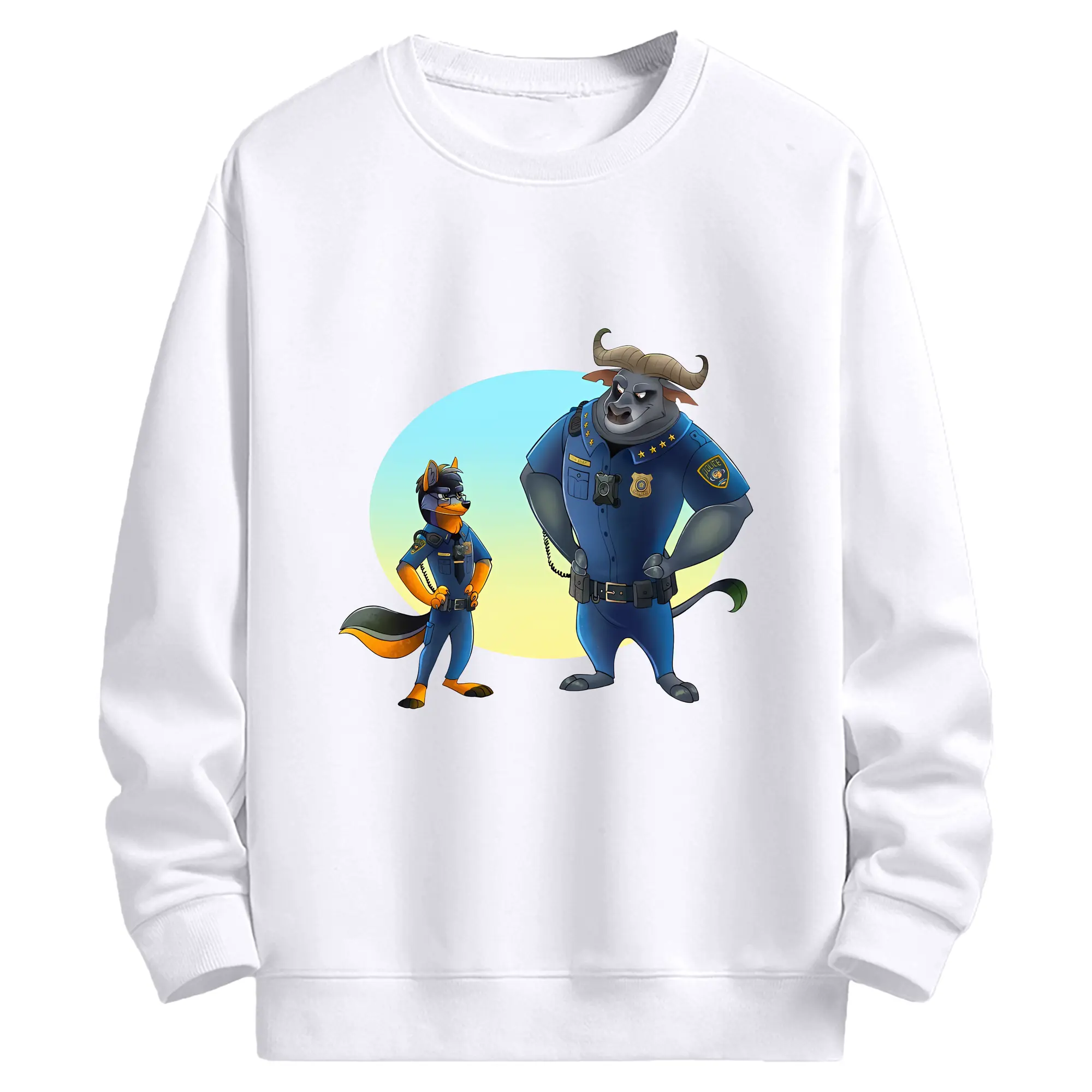 ズートピア グッズ,ボゴ署長 - 高品質 クルーネック スウェット ・ コットン59％ ポリエステル41％ ・ ユニセックス 長袖 トレーナー ・ カジュアル デイリー スポーツ 散歩用
