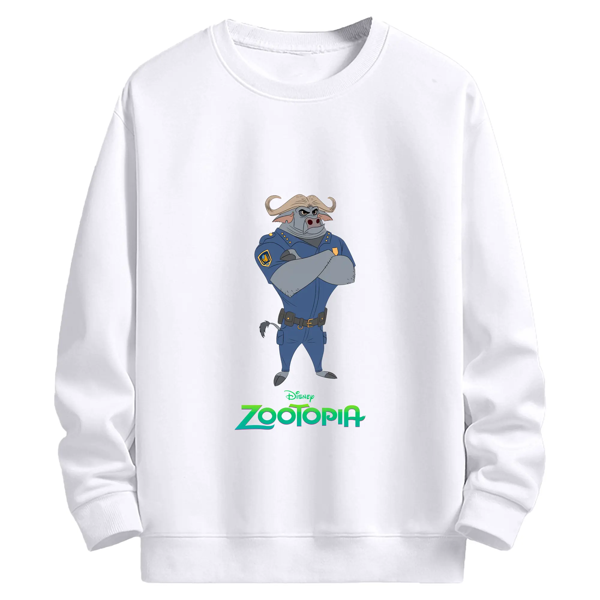 ズートピア グッズ,ボゴ署長 - 高品質 クルーネック スウェット ・ コットン59％ ポリエステル41％ ・ ユニセックス 長袖 トレーナー ・ カジュアル デイリー スポーツ 散歩用