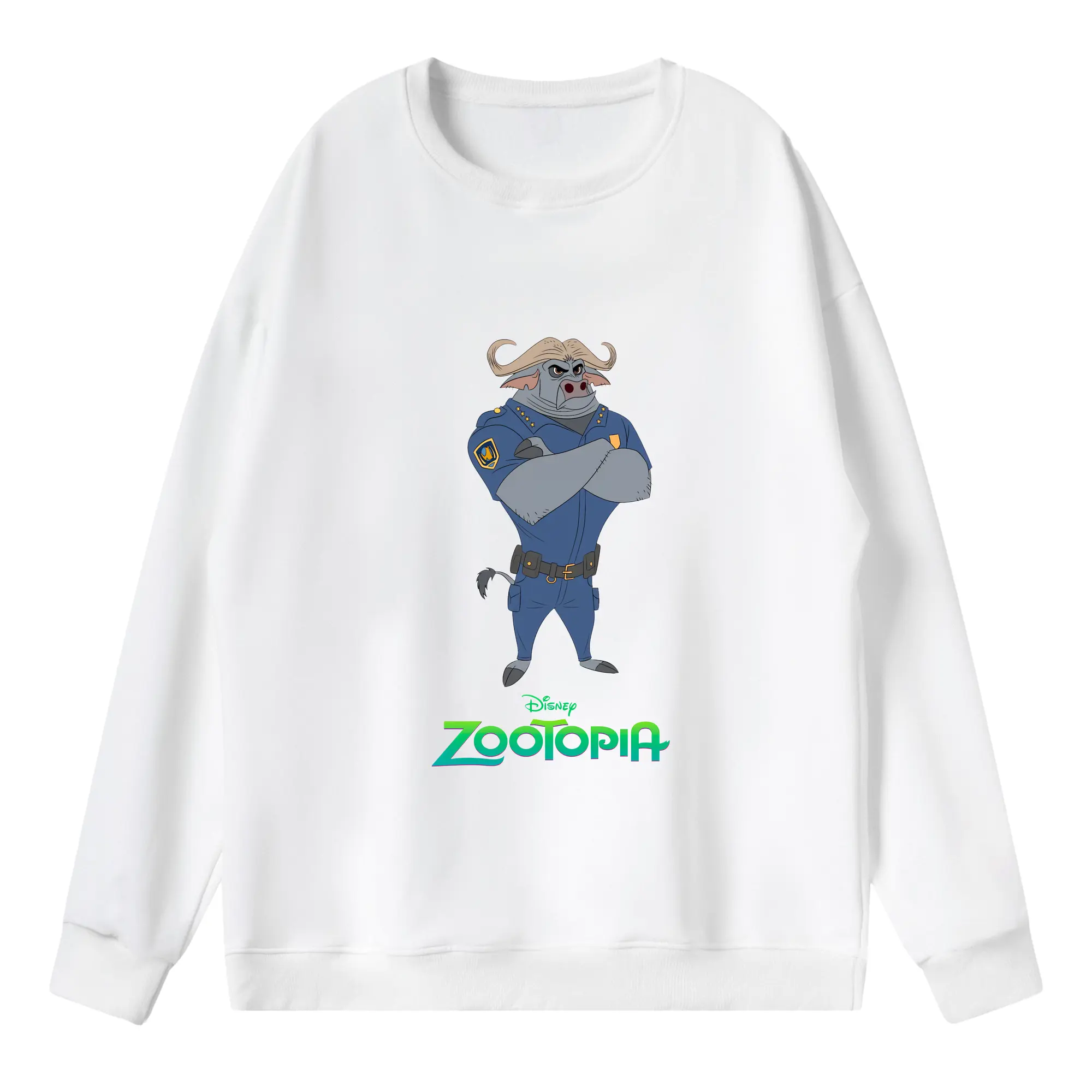 ズートピア グッズ,ボゴ署長 - 薄手 クルーネック スウェット 裏毛260g · ポリエステル 春秋向け カジュアル 男女兼用 · トレーナー デイリー スポーツ 散歩に最適