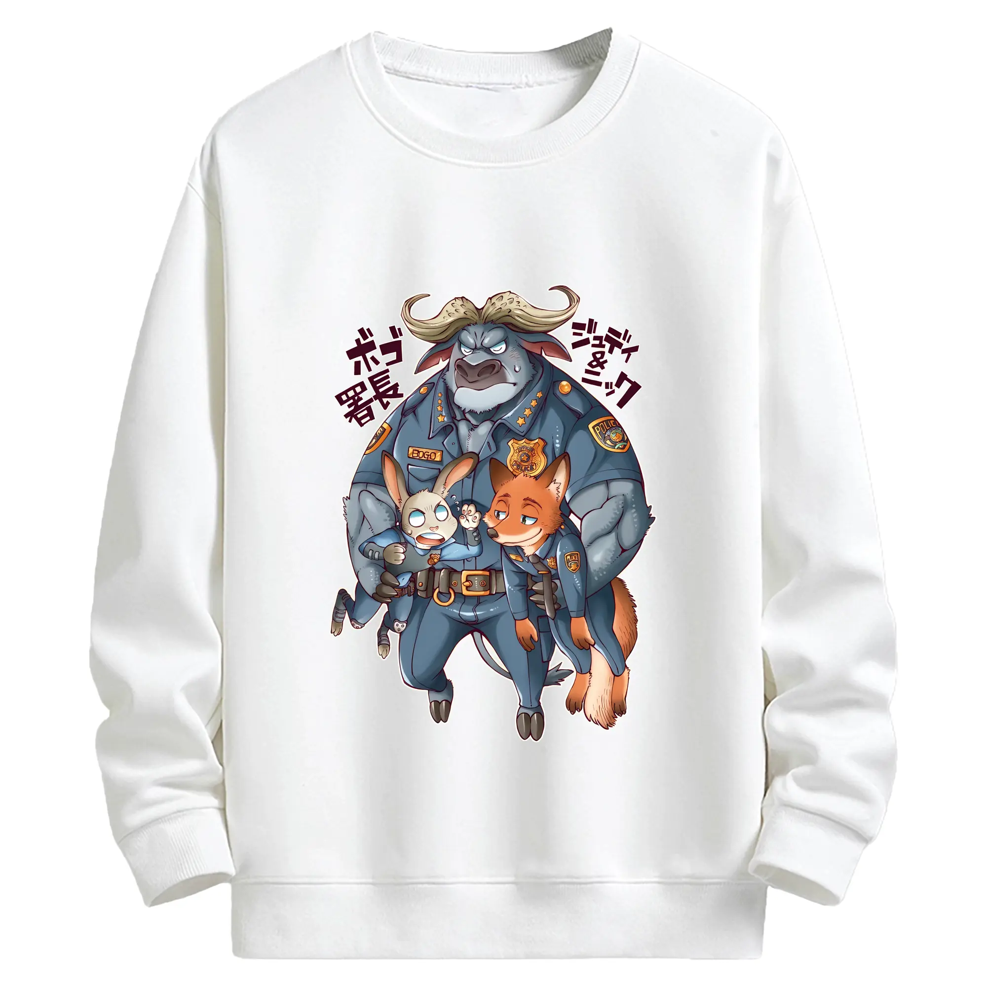 ズートピア グッズ,ボゴ署長 - キッズ クルーネックスウェットシャツ ・ フロントプリント ・ 綿80％ ポリエステル20％ ・ 快適 通学 スポーツ 日常使い お散歩用