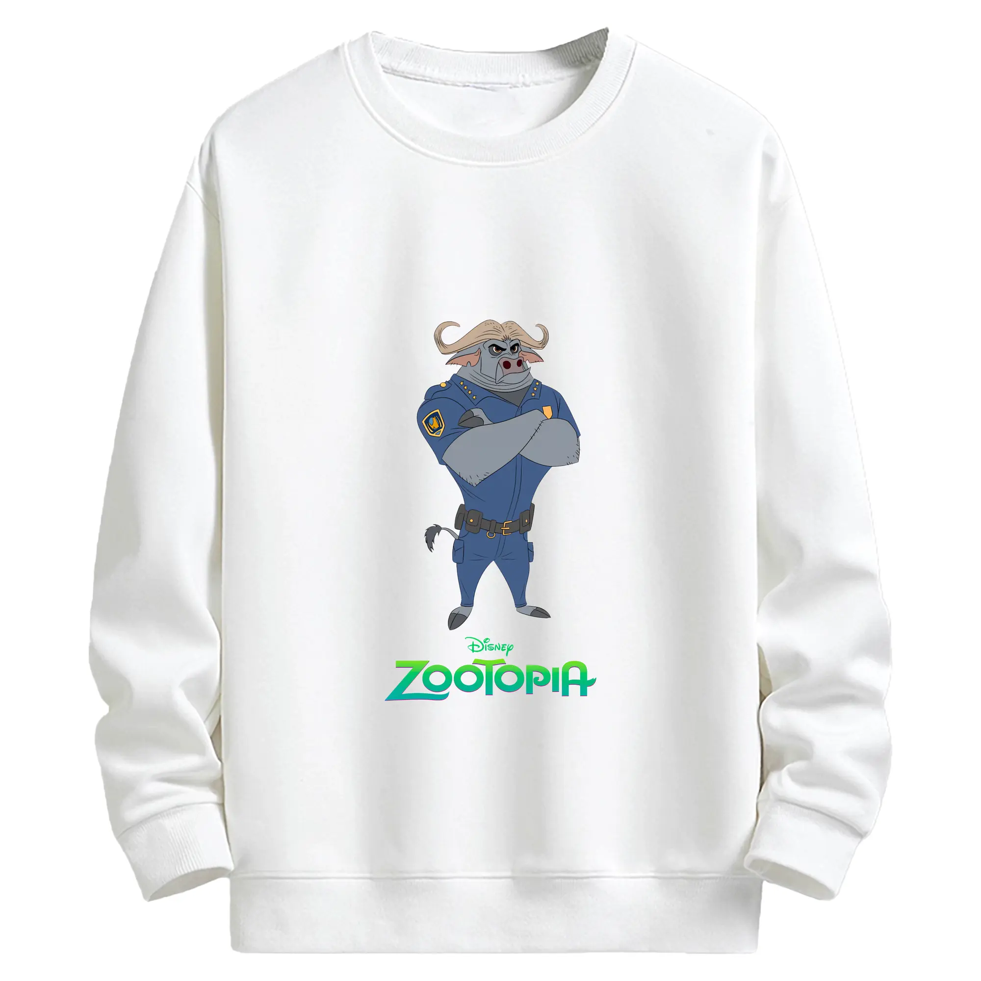 ズートピア グッズ,ボゴ署長 - キッズ クルーネックスウェットシャツ ・ フロントプリント ・ 綿80％ ポリエステル20％ ・ 快適 通学 スポーツ 日常使い お散歩用