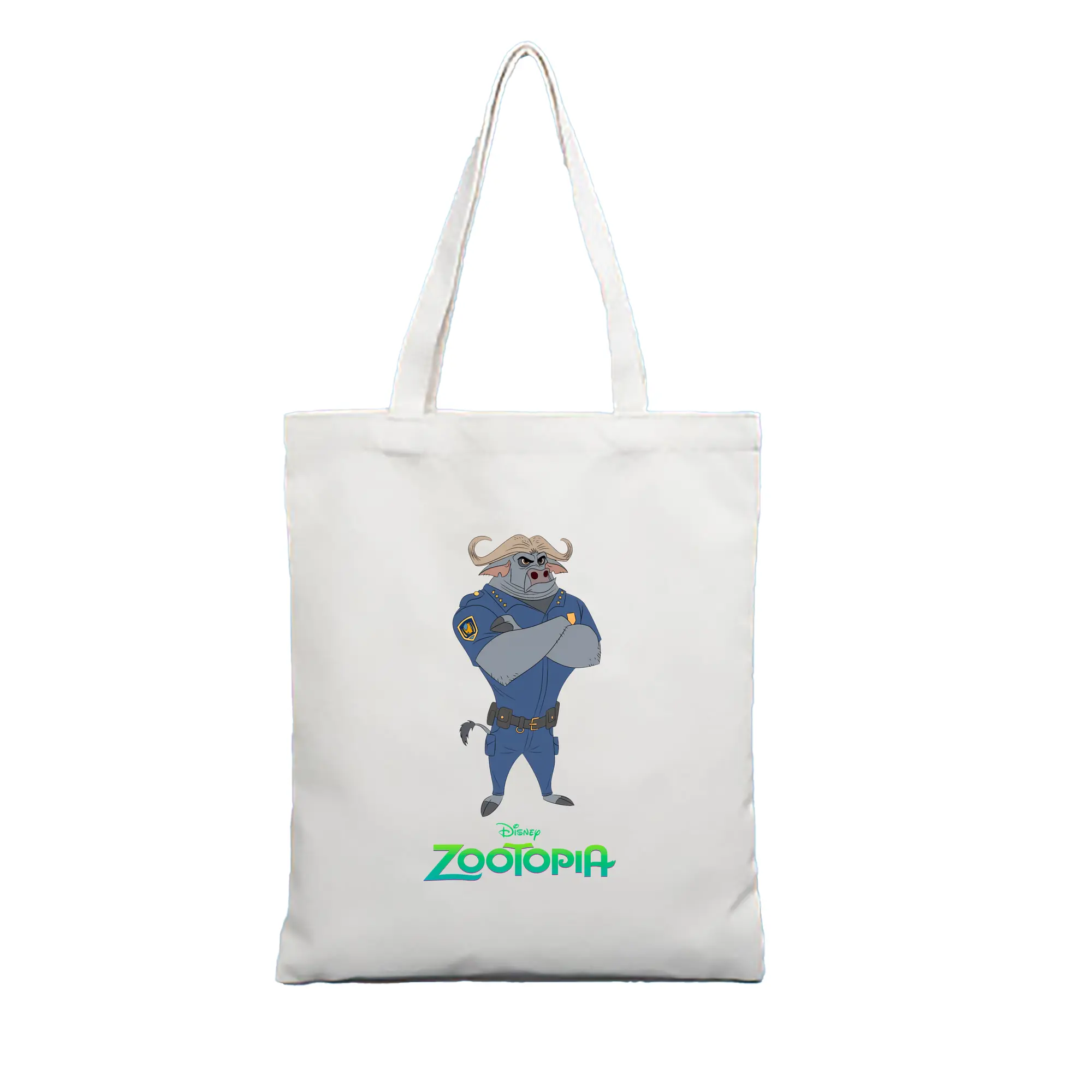 ズートピア グッズ,ボゴ署長 - 縦型キャンバス手提げバッグ（トートバッグ） ・ キャンバス素材 ・ ショッピング用 ・ 軽量 丈夫 お手入れ簡単