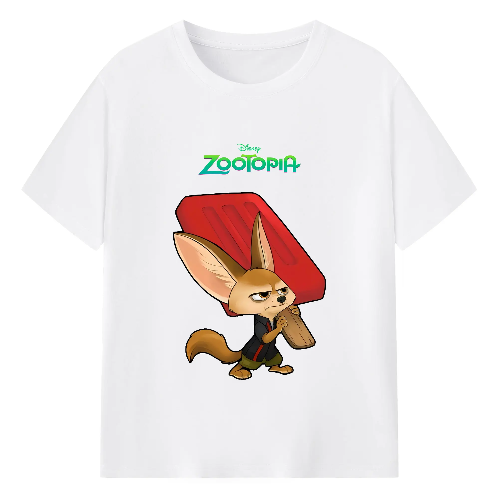 ズートピア グッズ,フィニック - 綿100％ 半袖Tシャツ ・ フロントプリント ・ 快適 通気性 ・ 日常使い 散歩 スポーツ用