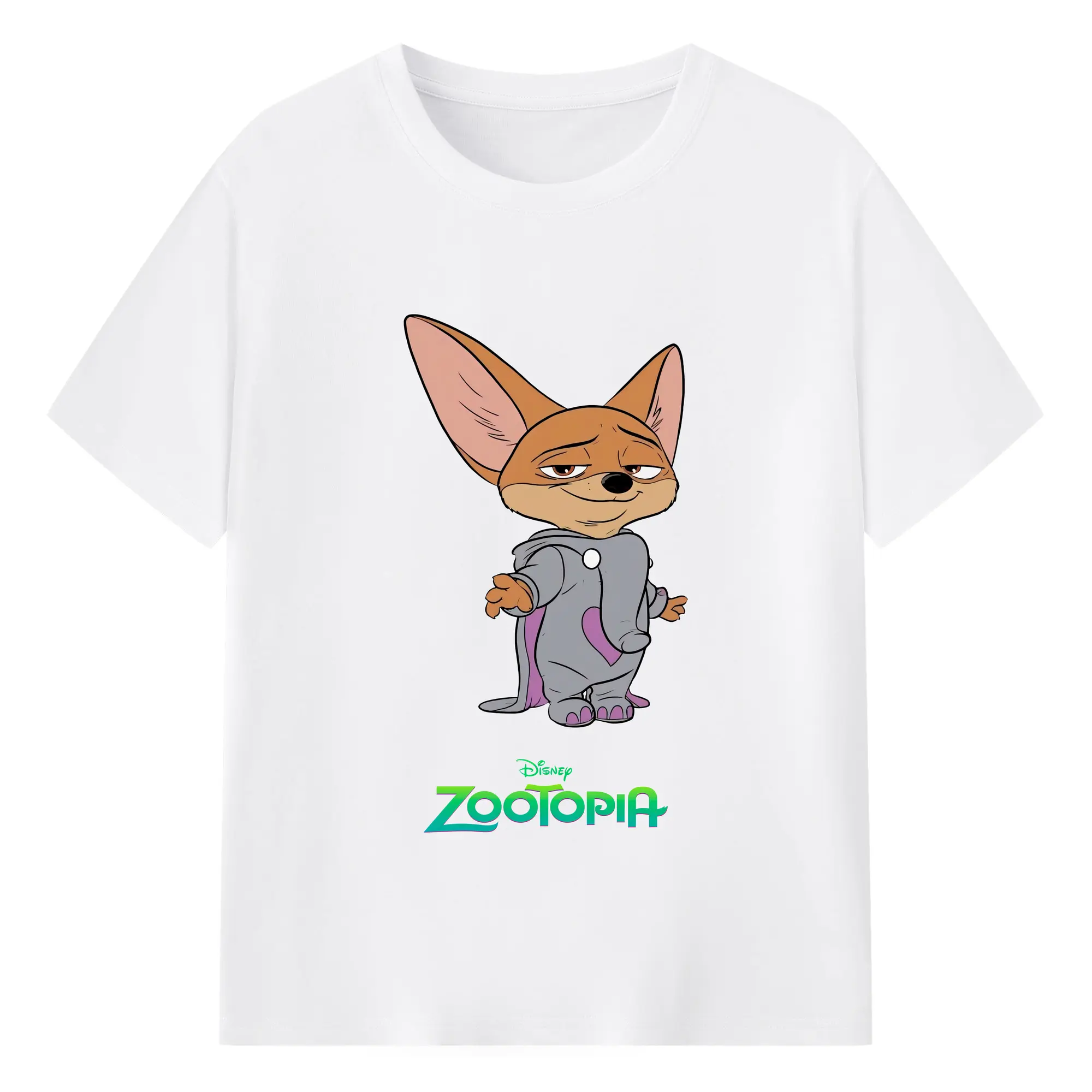 ズートピア グッズ,フィニック - 綿100％ 半袖Tシャツ ・ フロントプリント ・ 快適 通気性 ・ 日常使い 散歩 スポーツ用