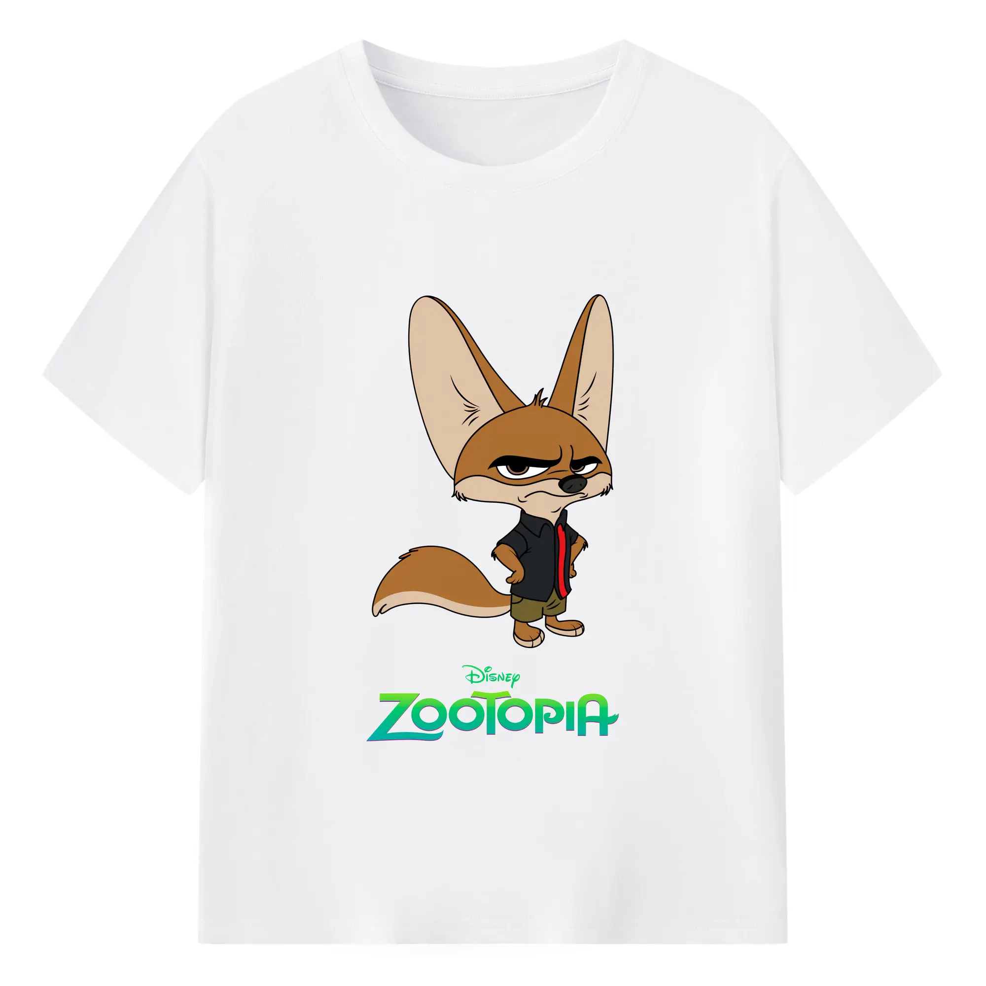 ズートピア グッズ,フィニック - 綿100％ 半袖Tシャツ ・ フロントプリント ・ 快適 通気性 ・ 日常使い 散歩 スポーツ用