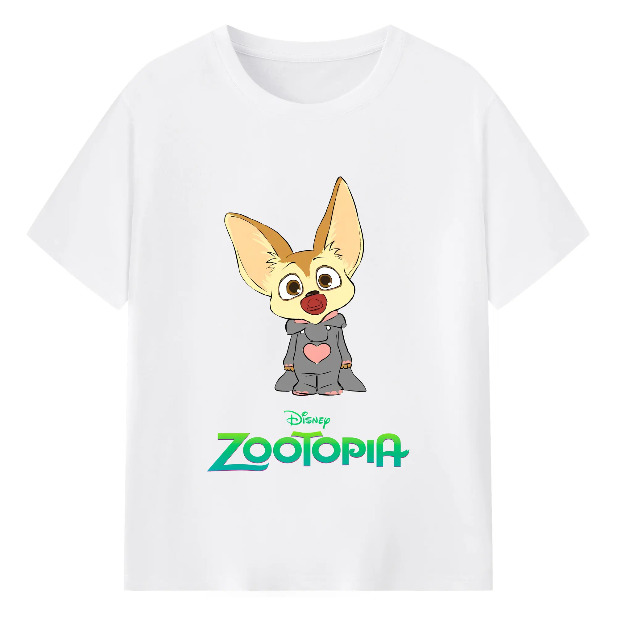 ズートピア グッズ,フィニック - 綿100％ 半袖Tシャツ ・ フロントプリント ・ 快適 通気性 ・ 日常使い 散歩 スポーツ用
