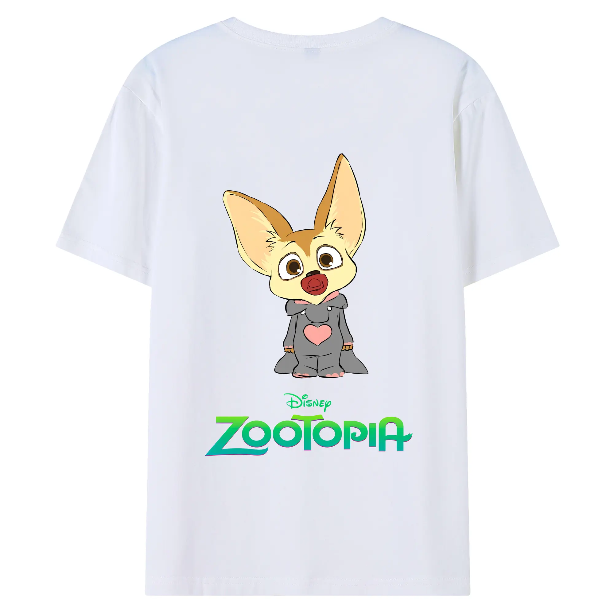 ズートピア グッズ,フィニック - 綿100％ 半袖Tシャツ ・ バックプリント ・ 快適 通気性 ・ 日常使い 散歩 スポーツ用