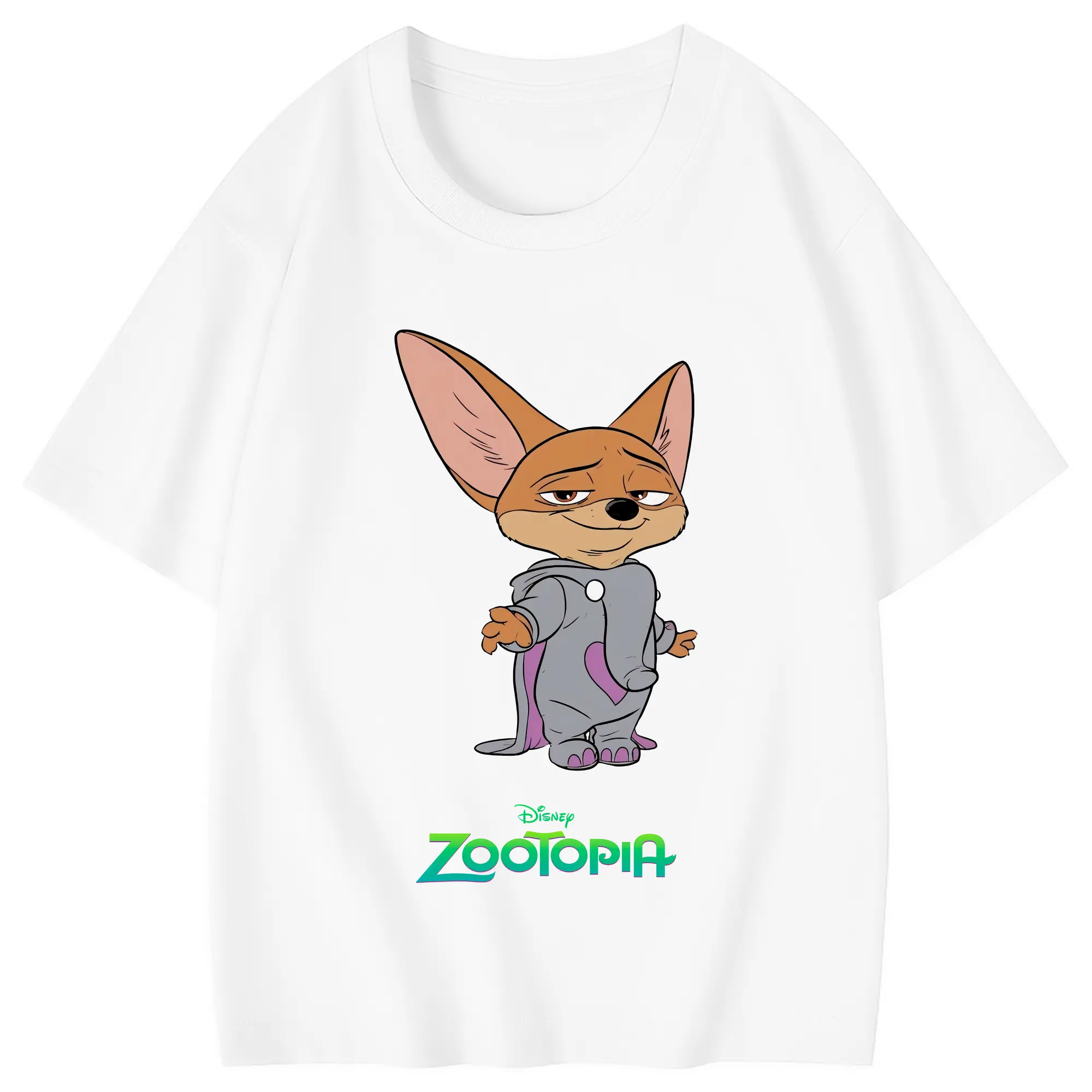 ズートピア グッズ,フィニック - 綿100％ キッズTシャツ ・ フロントプリント ・ 快適 通気性 ・ スポーツ カジュアル 散歩用