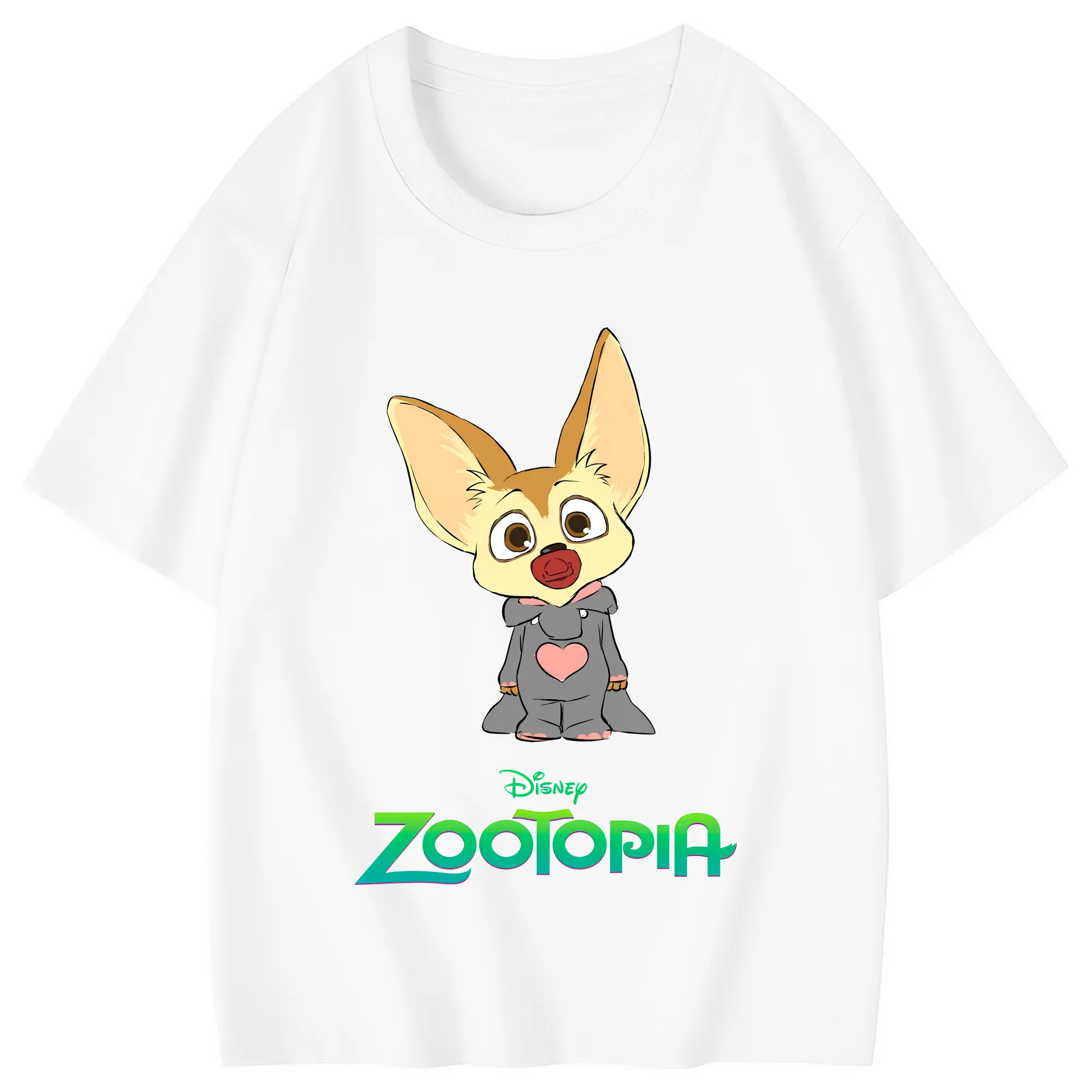 ズートピア グッズ,フィニック - 綿100％ キッズTシャツ ・ フロントプリント ・ 快適 通気性 ・ スポーツ カジュアル 散歩用