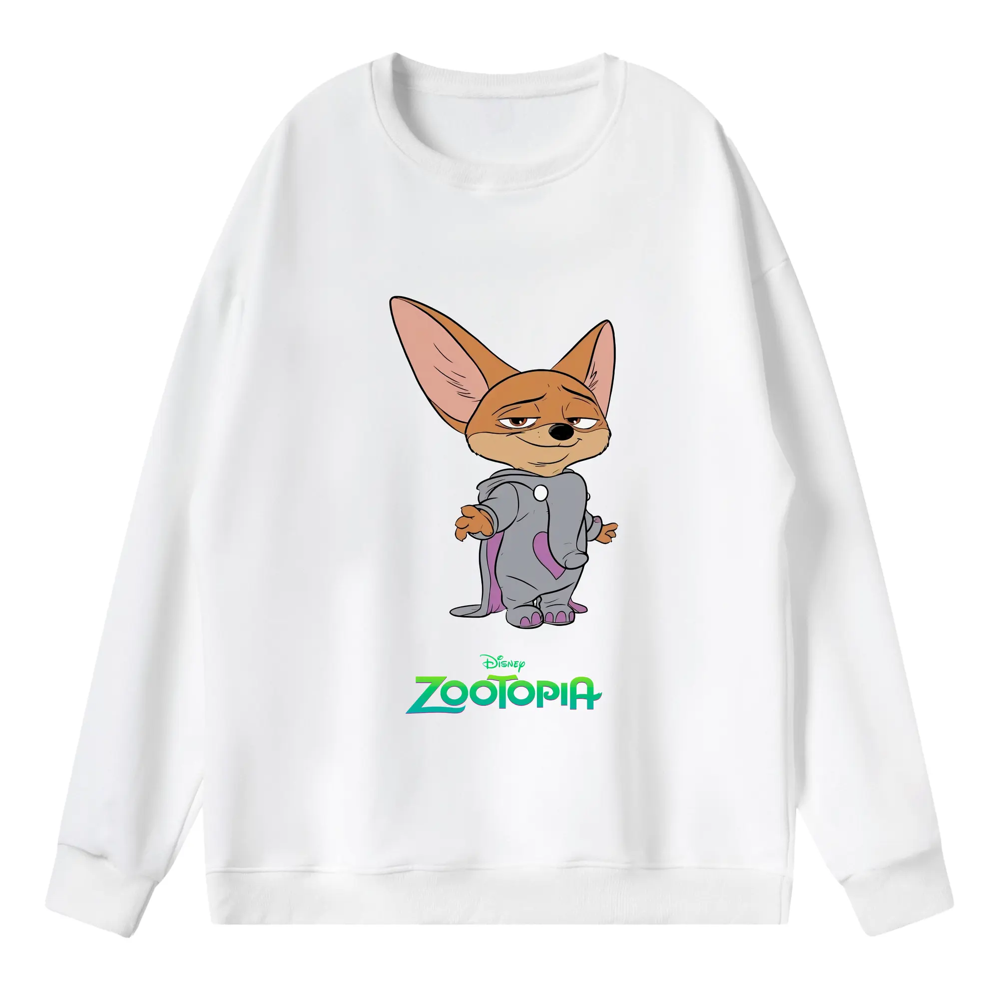 ズートピア グッズ,フィニック - 薄手 クルーネック スウェット 裏毛260g · ポリエステル 春秋向け カジュアル 男女兼用 · トレーナー デイリー スポーツ 散歩に最適