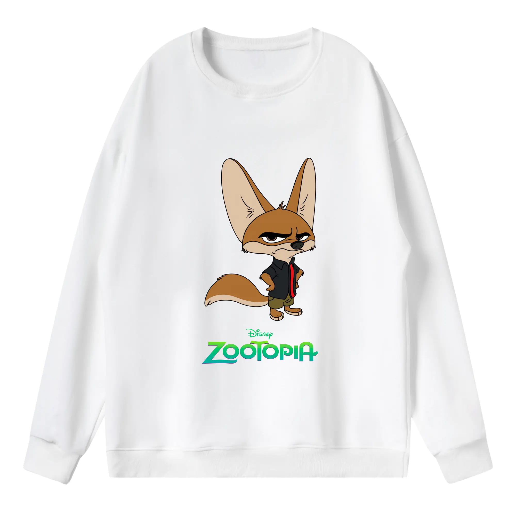 ズートピア グッズ,フィニック - 薄手 クルーネック スウェット 裏毛260g · ポリエステル 春秋向け カジュアル 男女兼用 · トレーナー デイリー スポーツ 散歩に最適