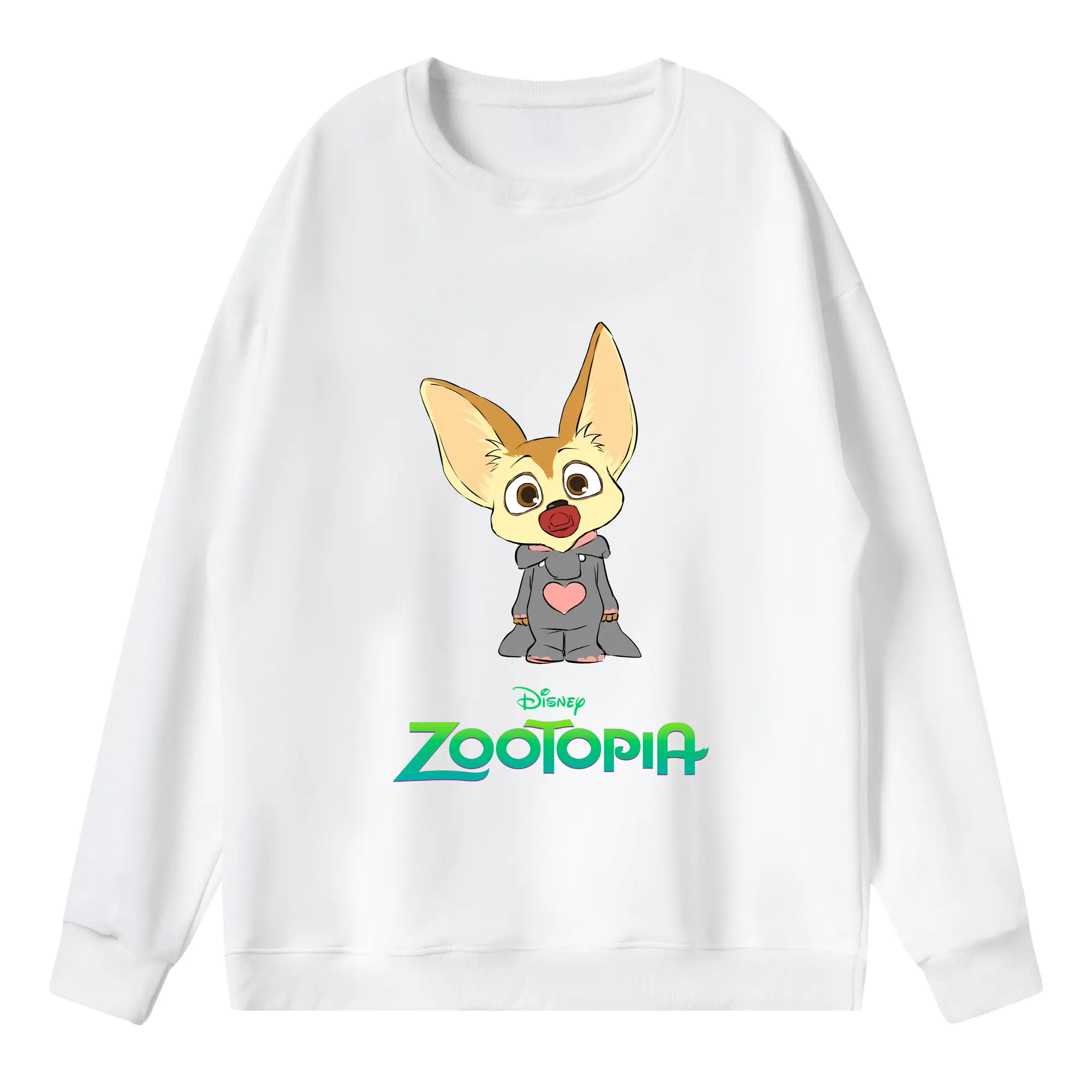 ズートピア グッズ,フィニック - 薄手 クルーネック スウェット 裏毛260g · ポリエステル 春秋向け カジュアル 男女兼用 · トレーナー デイリー スポーツ 散歩に最適