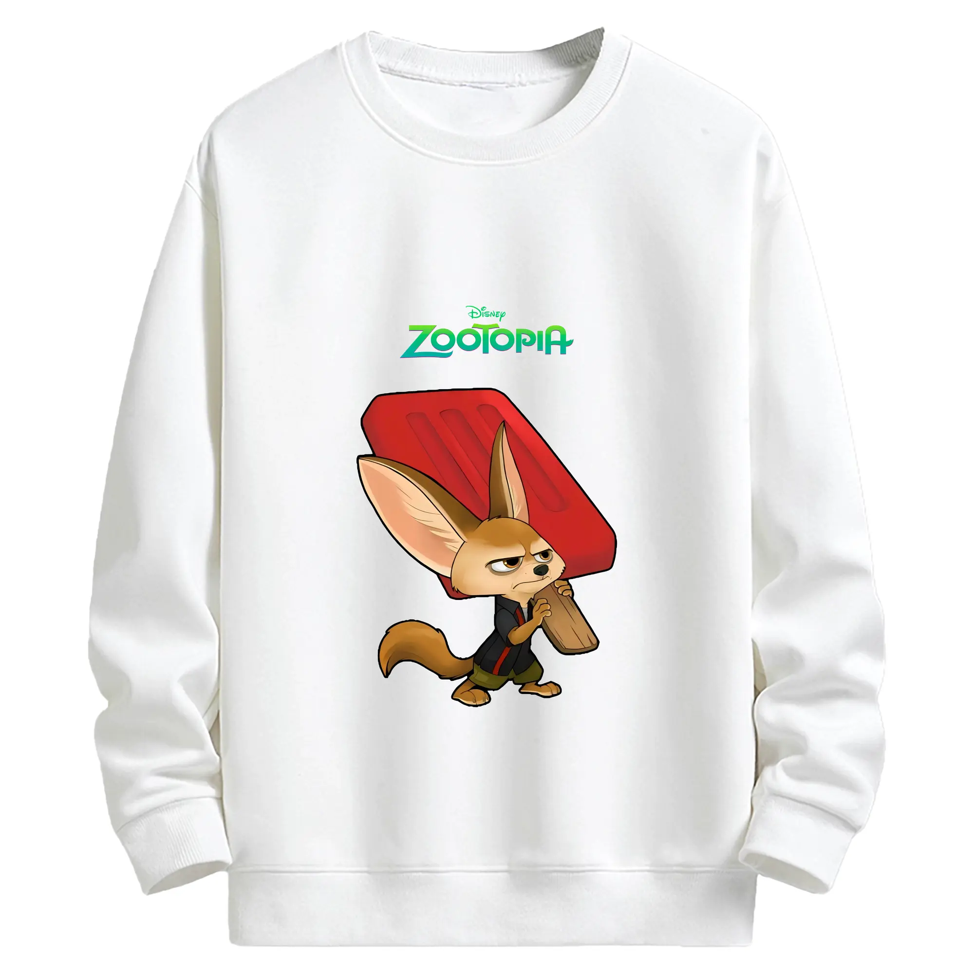 ズートピア グッズ,フィニック - キッズ クルーネックスウェットシャツ ・ フロントプリント ・ 綿80％ ポリエステル20％ ・ 快適 通学 スポーツ 日常使い お散歩用