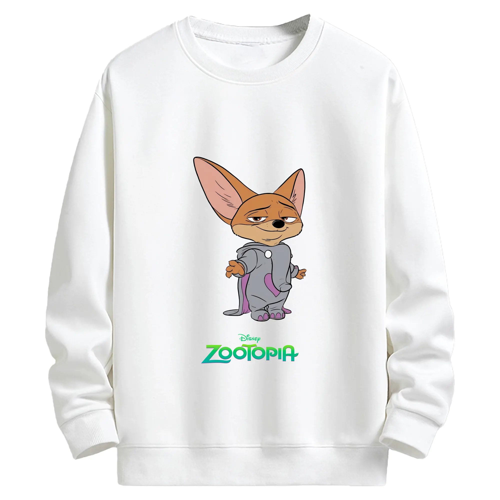 ズートピア グッズ,フィニック - キッズ クルーネックスウェットシャツ ・ フロントプリント ・ 綿80％ ポリエステル20％ ・ 快適 通学 スポーツ 日常使い お散歩用