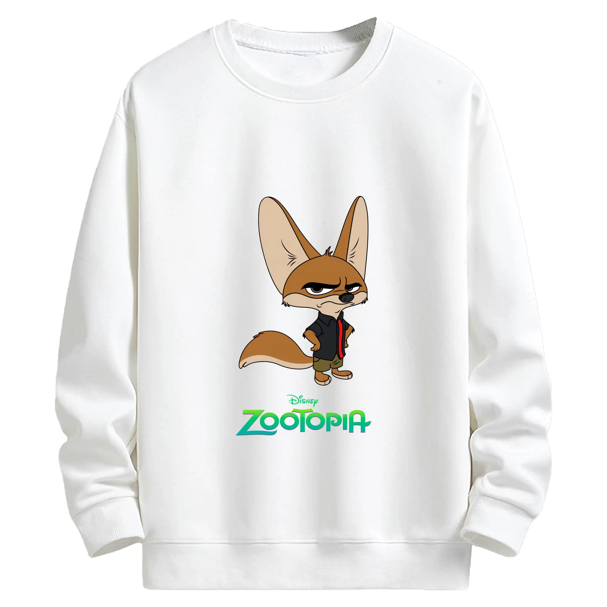 ズートピア グッズ,フィニック - キッズ クルーネックスウェットシャツ ・ フロントプリント ・ 綿80％ ポリエステル20％ ・ 快適 通学 スポーツ 日常使い お散歩用