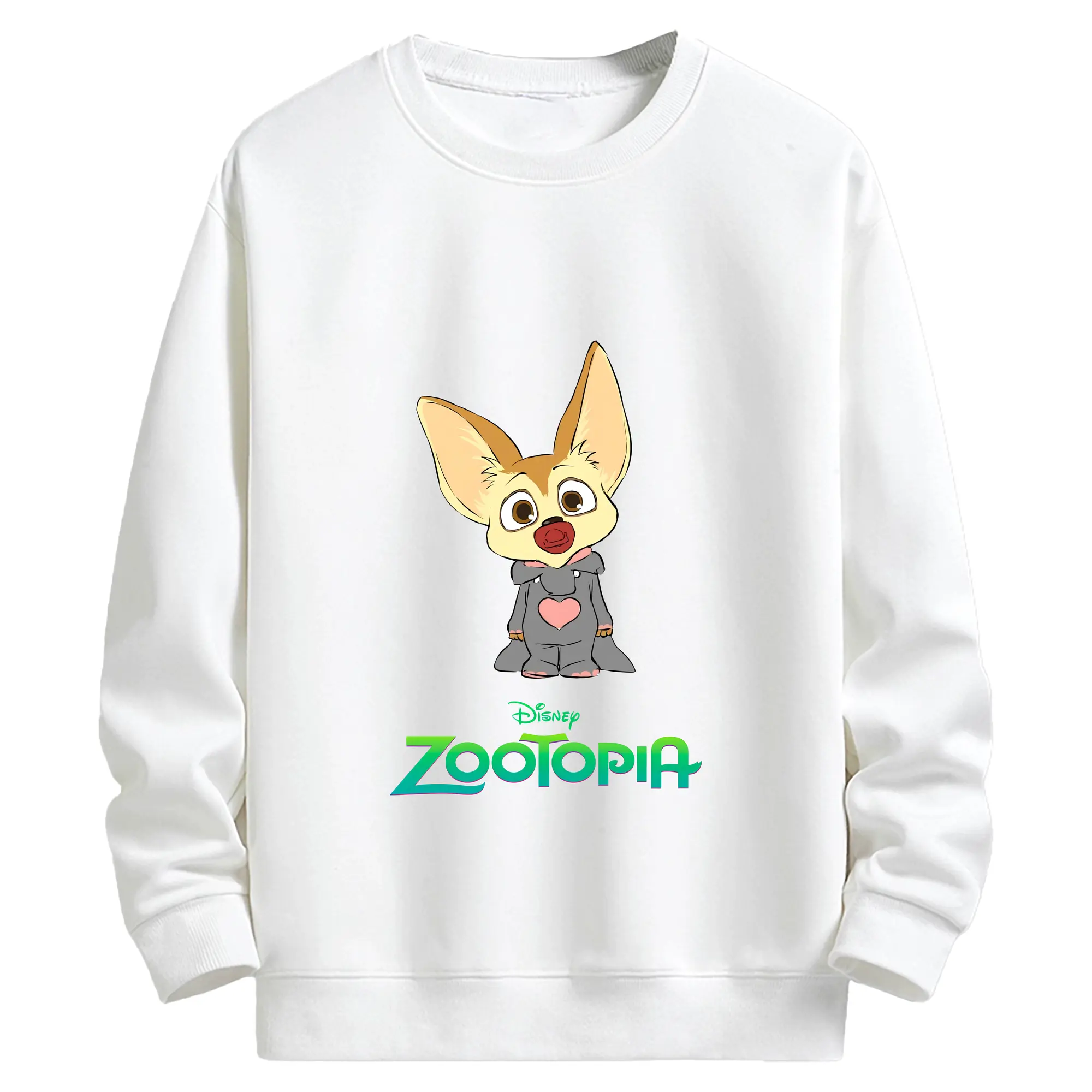 ズートピア グッズ,フィニック - キッズ クルーネックスウェットシャツ ・ フロントプリント ・ 綿80％ ポリエステル20％ ・ 快適 通学 スポーツ 日常使い お散歩用