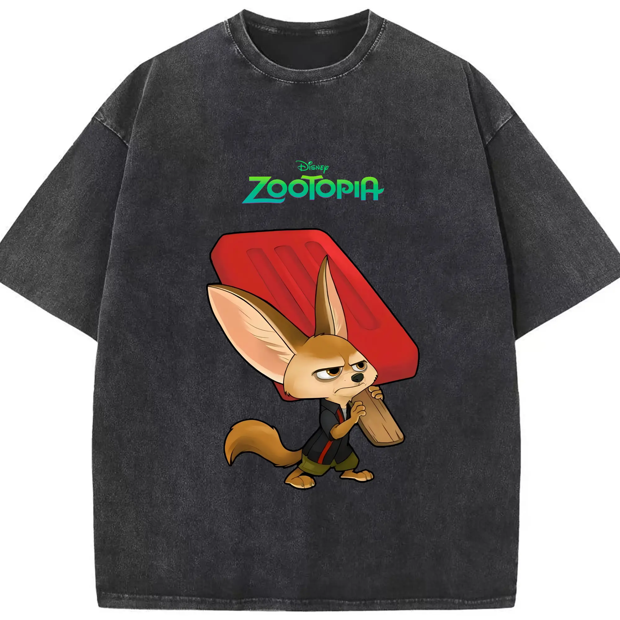 ズートピア グッズ,フィニック - 綿100％ ヴィンテージ風 半袖Tシャツ ・ フロントプリント ・ 柔らか肌触り ・ 通気性 快適 ・ スポーツ カジュアル 外出用