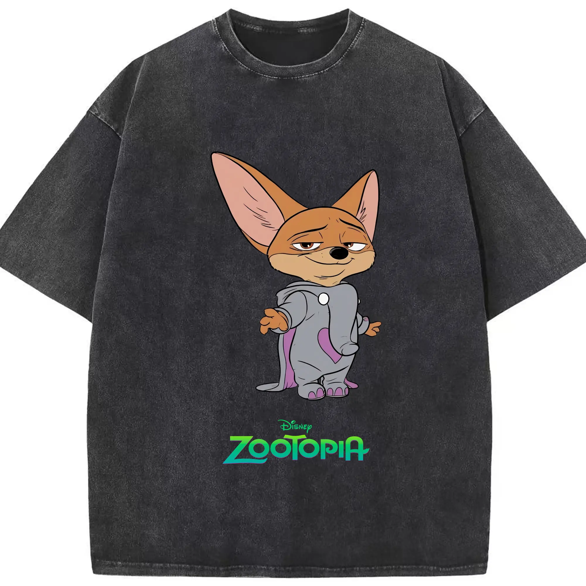 ズートピア グッズ,フィニック - 綿100％ ヴィンテージ風 半袖Tシャツ ・ フロントプリント ・ 柔らか肌触り ・ 通気性 快適 ・ スポーツ カジュアル 外出用