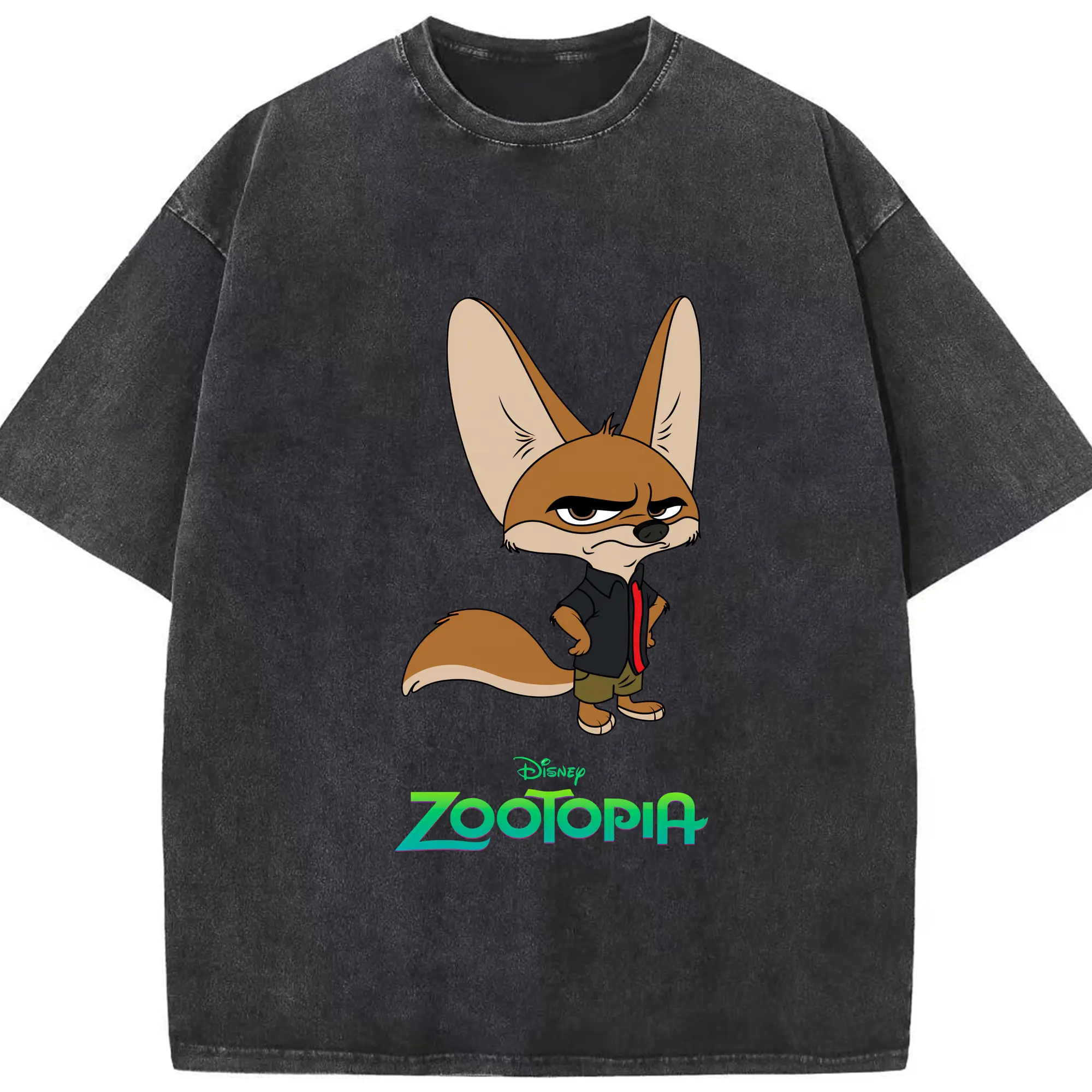 ズートピア グッズ,フィニック - 綿100％ ヴィンテージ風 半袖Tシャツ ・ フロントプリント ・ 柔らか肌触り ・ 通気性 快適 ・ スポーツ カジュアル 外出用