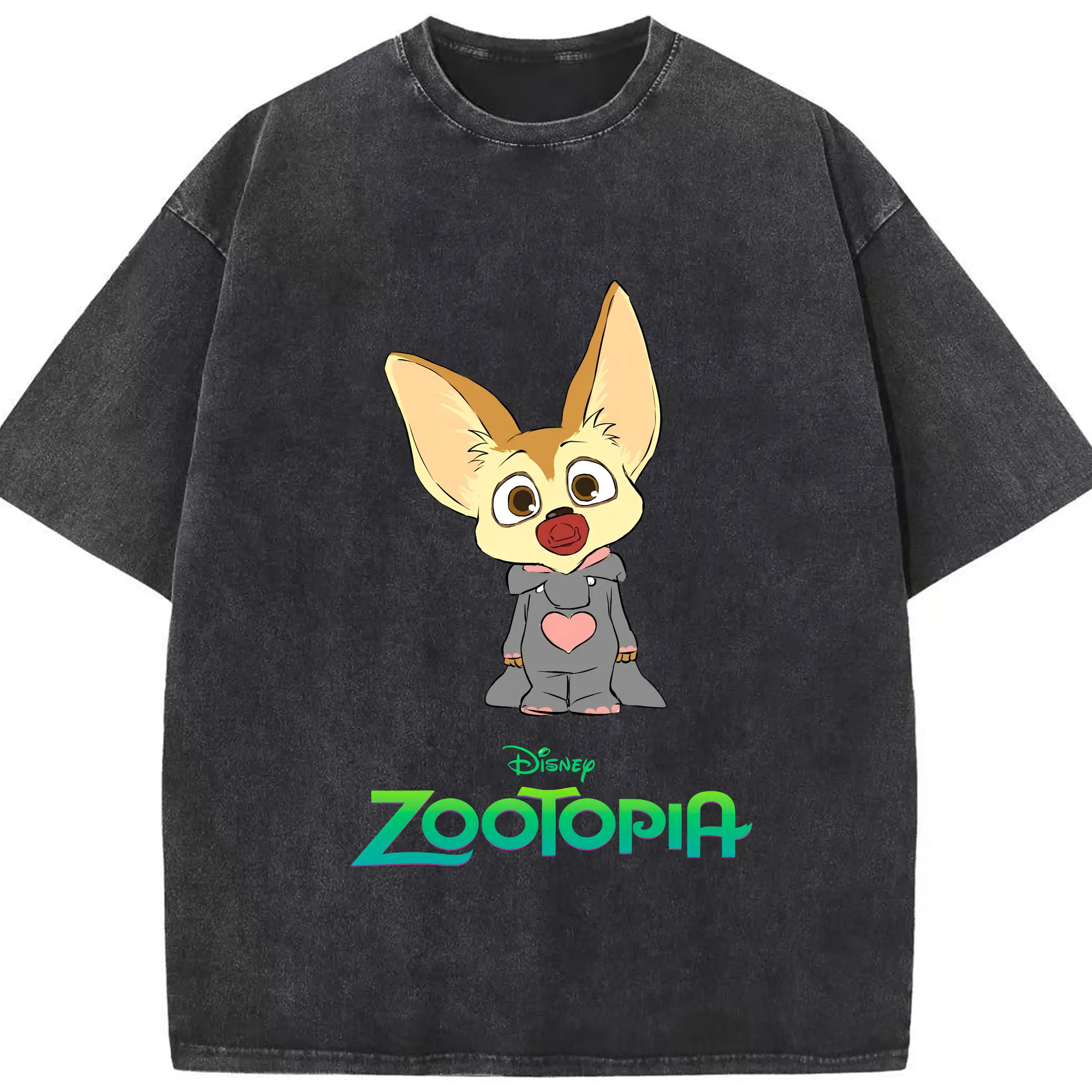 ズートピア グッズ,フィニック - 綿100％ ヴィンテージ風 半袖Tシャツ ・ フロントプリント ・ 柔らか肌触り ・ 通気性 快適 ・ スポーツ カジュアル 外出用