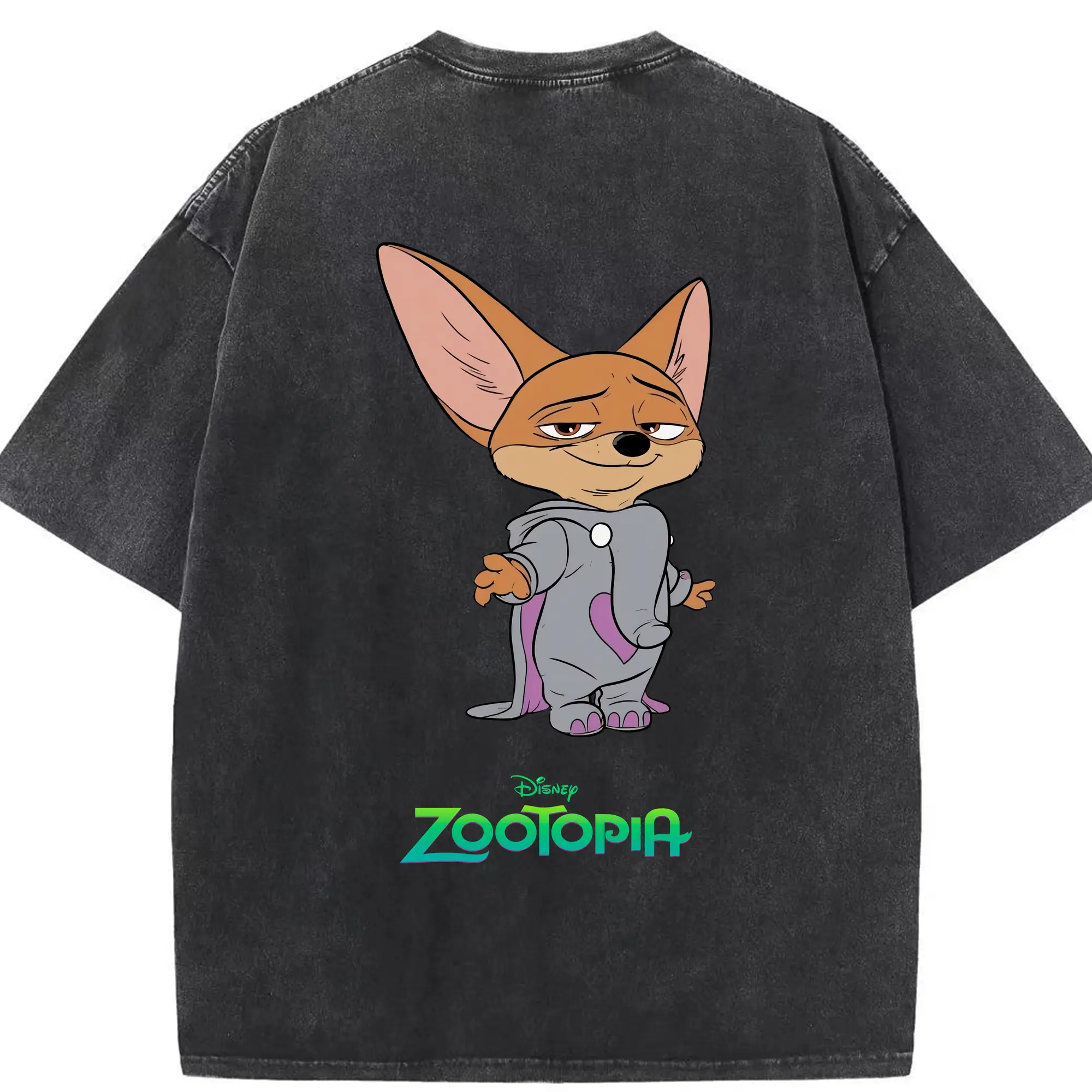 ズートピア グッズ,フィニック - 綿100％ ヴィンテージ風 半袖Tシャツ ・ 背面プリント ・ 柔らか肌触り ・ 通気性 快適 ・ スポーツ カジュアル 外出用