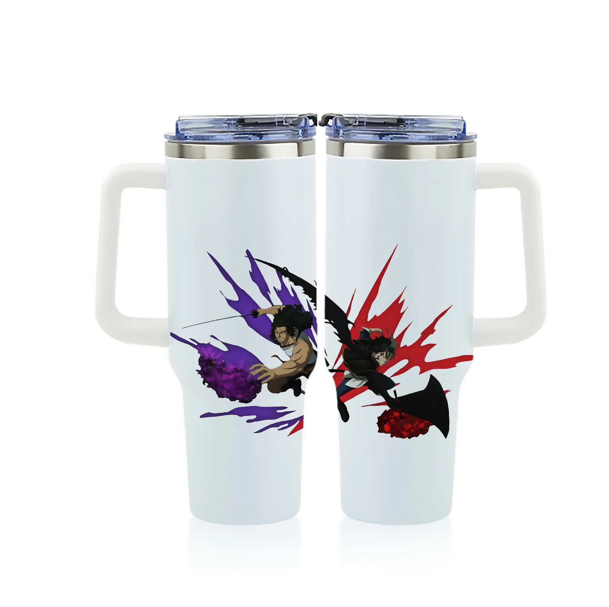 ブラッククローバー グッズ アスタ - 1200mL フルプリント車用タンブラー ・ 304ステンレス 内側 ・ 201ステンレス 外側 ・ 保温 保冷 ・ 通勤 ドライブ アウトドア用