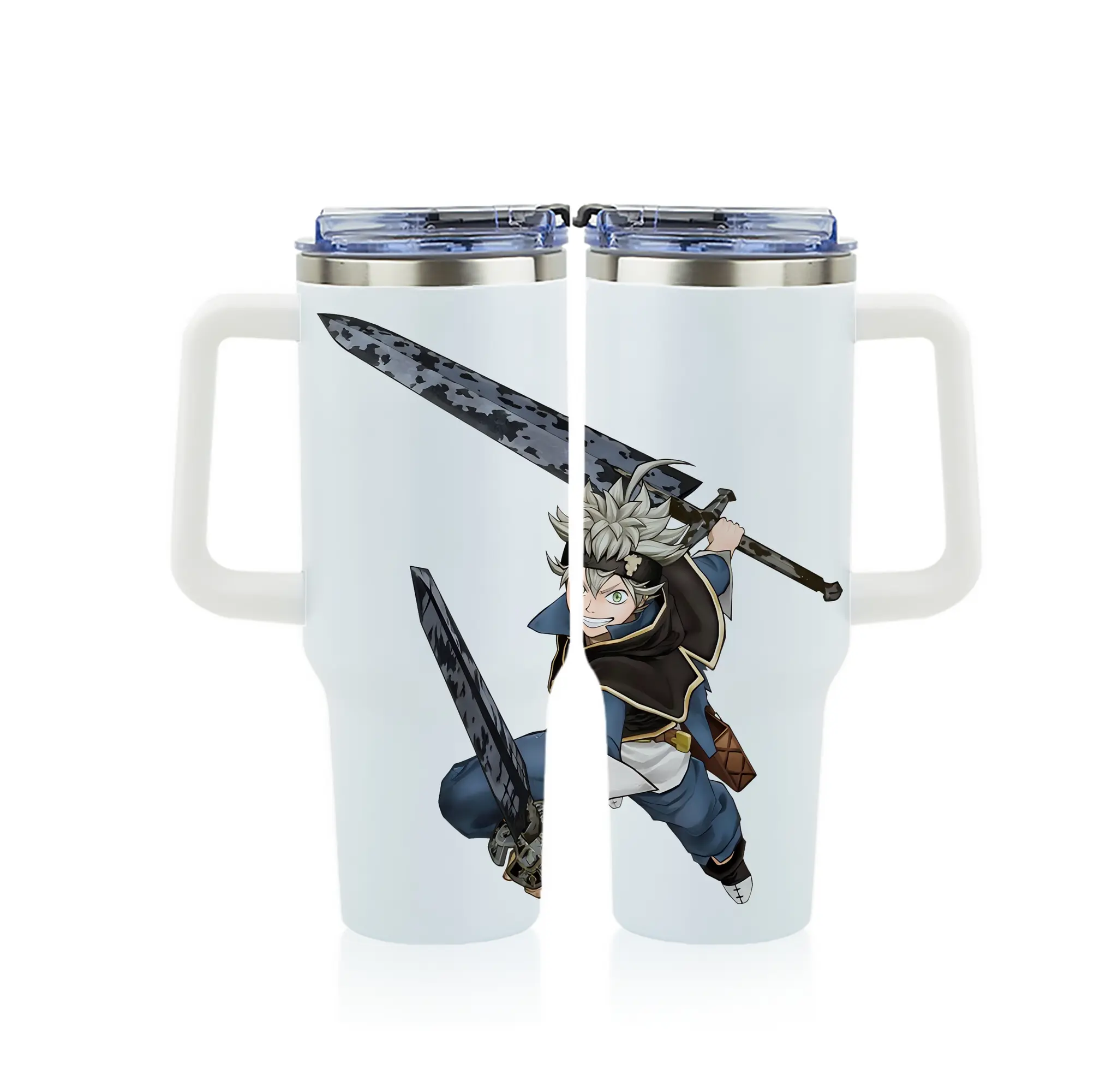 ブラッククローバー グッズ アスタ - 1200mL フルプリント車用タンブラー ・ 304ステンレス 内側 ・ 201ステンレス 外側 ・ 保温 保冷 ・ 通勤 ドライブ アウトドア用