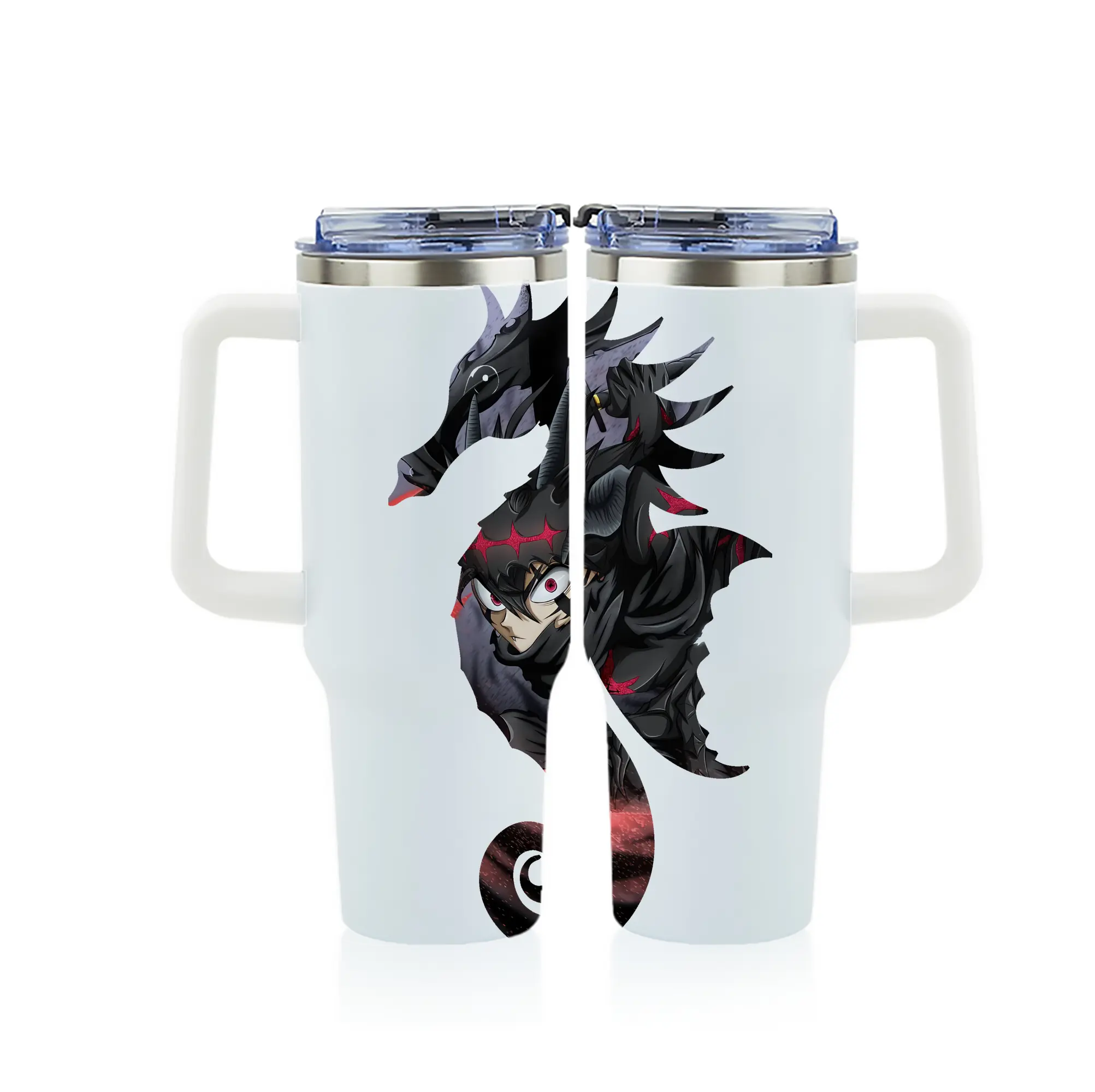 ブラッククローバー グッズ アスタ - 1200mL フルプリント車用タンブラー ・ 304ステンレス 内側 ・ 201ステンレス 外側 ・ 保温 保冷 ・ 通勤 ドライブ アウトドア用