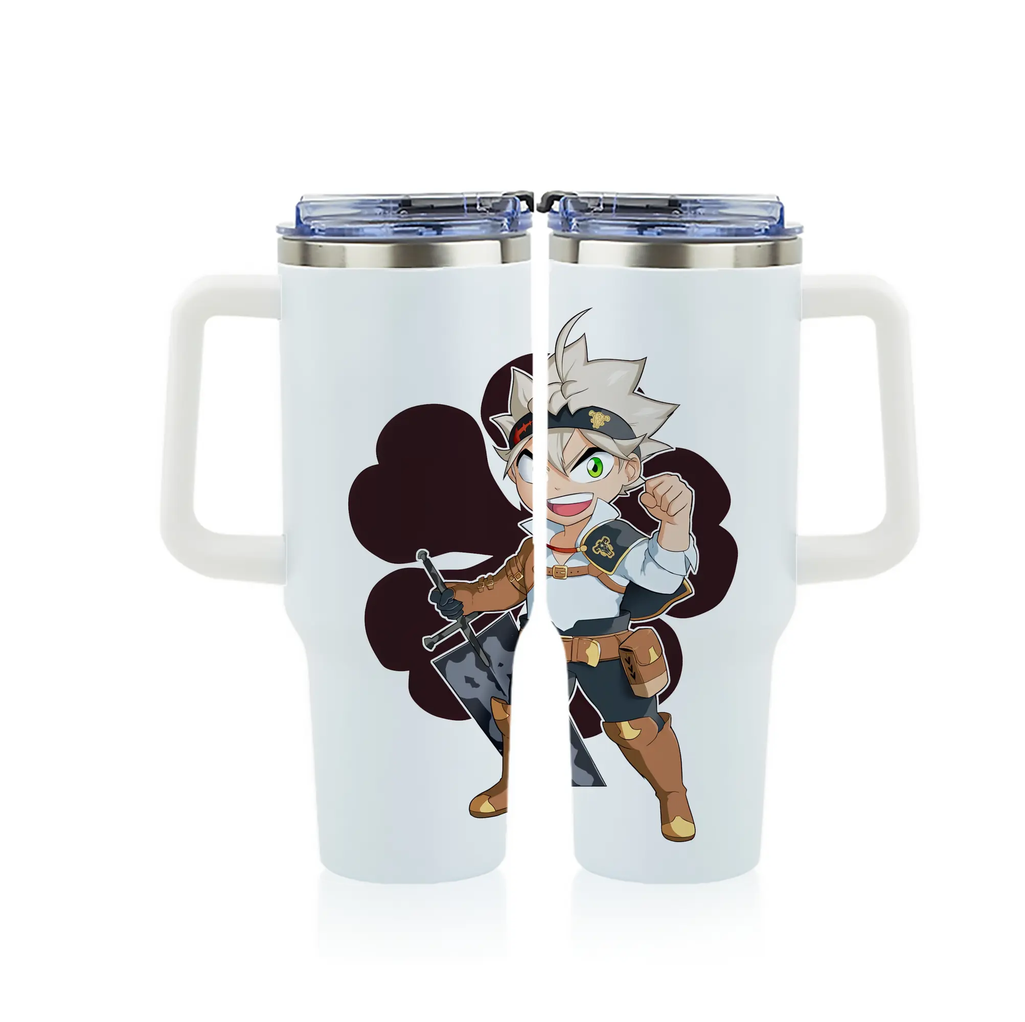 ブラッククローバー グッズ アスタ - 1200mL フルプリント車用タンブラー ・ 304ステンレス 内側 ・ 201ステンレス 外側 ・ 保温 保冷 ・ 通勤 ドライブ アウトドア用