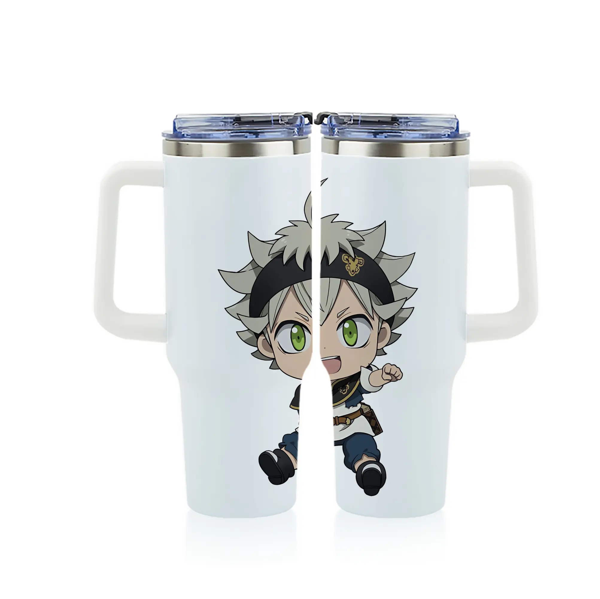 ブラッククローバー グッズ アスタ - 1200mL フルプリント車用タンブラー ・ 304ステンレス 内側 ・ 201ステンレス 外側 ・ 保温 保冷 ・ 通勤 ドライブ アウトドア用