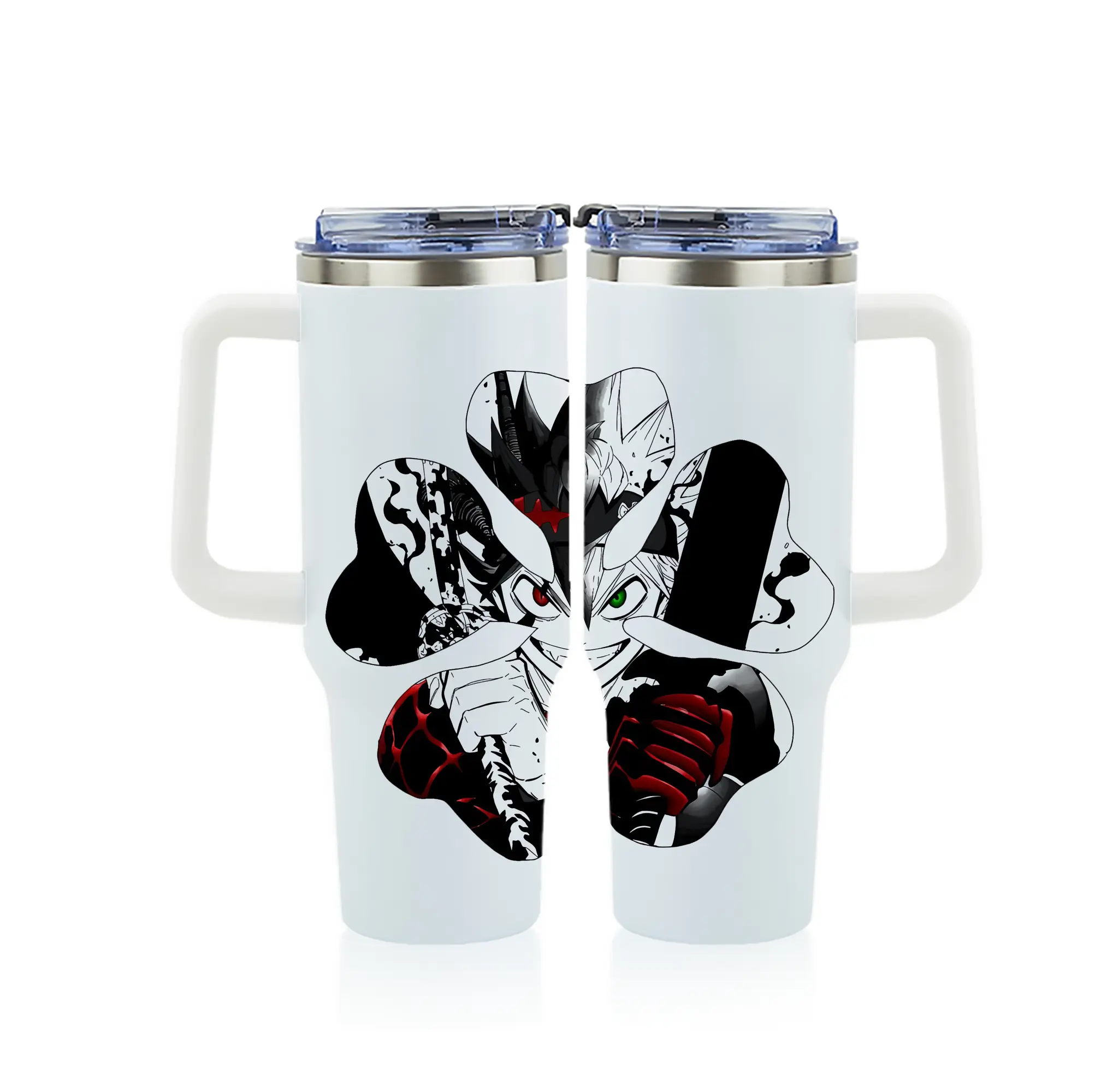 ブラッククローバー グッズ アスタ - 1200mL フルプリント車用タンブラー ・ 304ステンレス 内側 ・ 201ステンレス 外側 ・ 保温 保冷 ・ 通勤 ドライブ アウトドア用