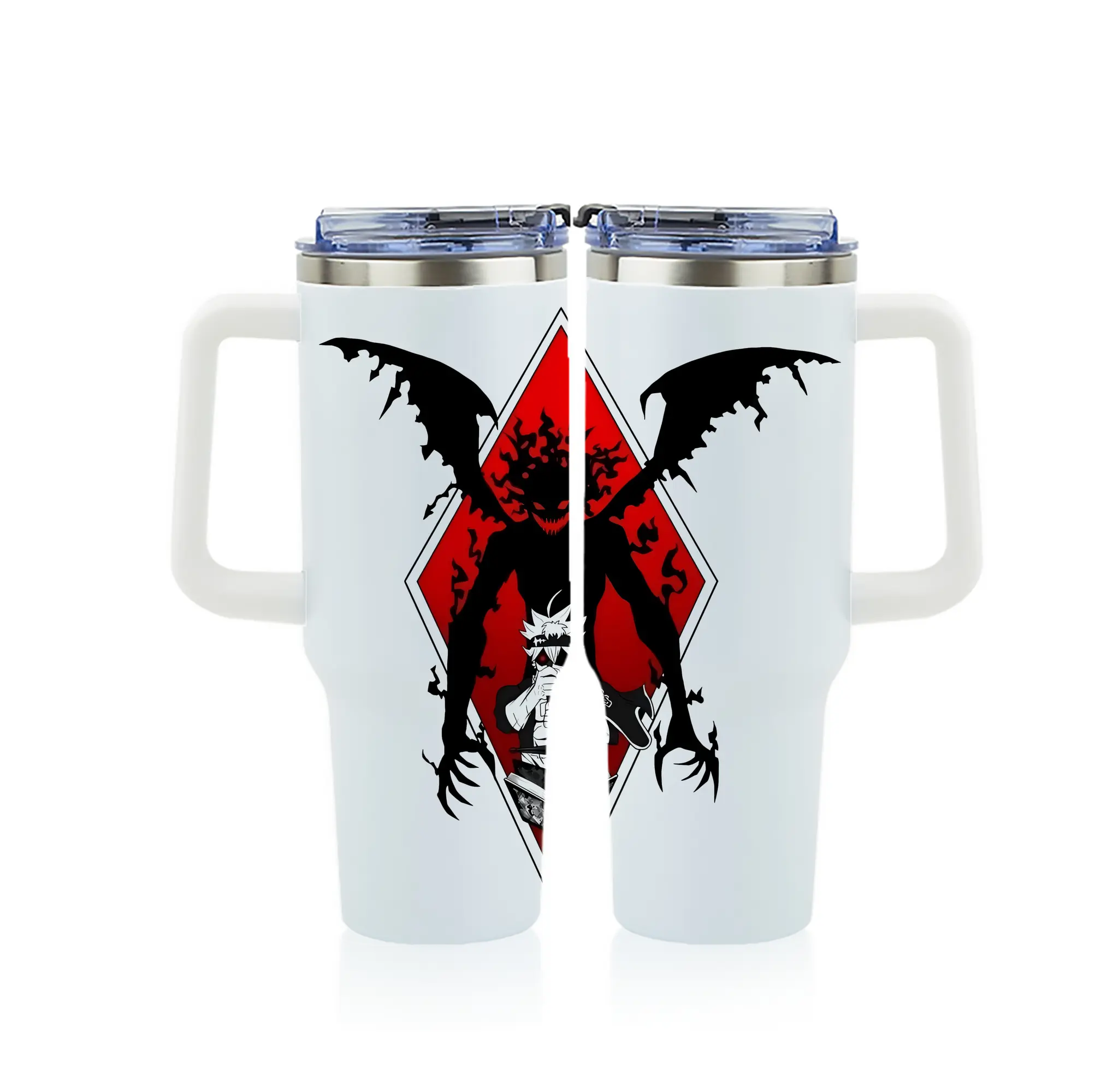 ブラッククローバー グッズ アスタ - 1200mL フルプリント車用タンブラー ・ 304ステンレス 内側 ・ 201ステンレス 外側 ・ 保温 保冷 ・ 通勤 ドライブ アウトドア用