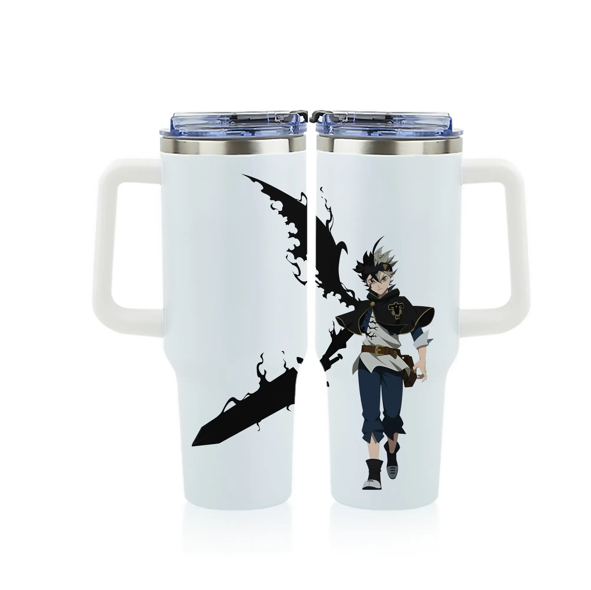 ブラッククローバー グッズ アスタ - 1200mL フルプリント車用タンブラー ・ 304ステンレス 内側 ・ 201ステンレス 外側 ・ 保温 保冷 ・ 通勤 ドライブ アウトドア用