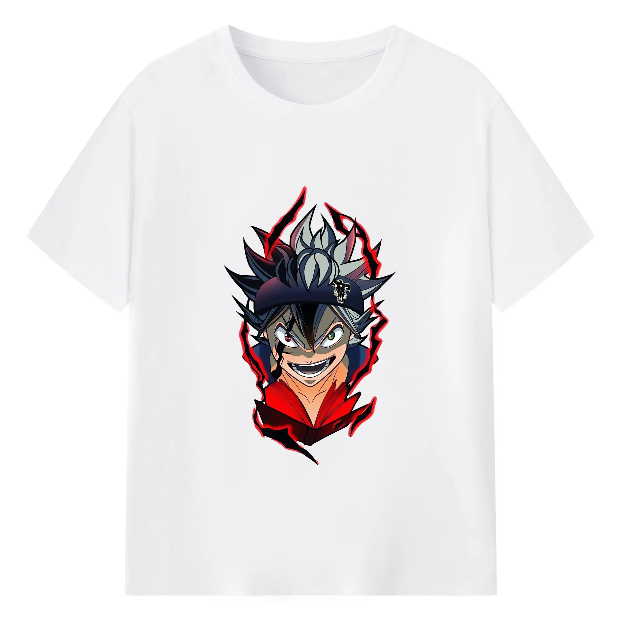 ブラッククローバー グッズ アスタ - 綿100％ 半袖Tシャツ ・ フロントプリント ・ 快適 通気性 ・ 日常使い 散歩 スポーツ用