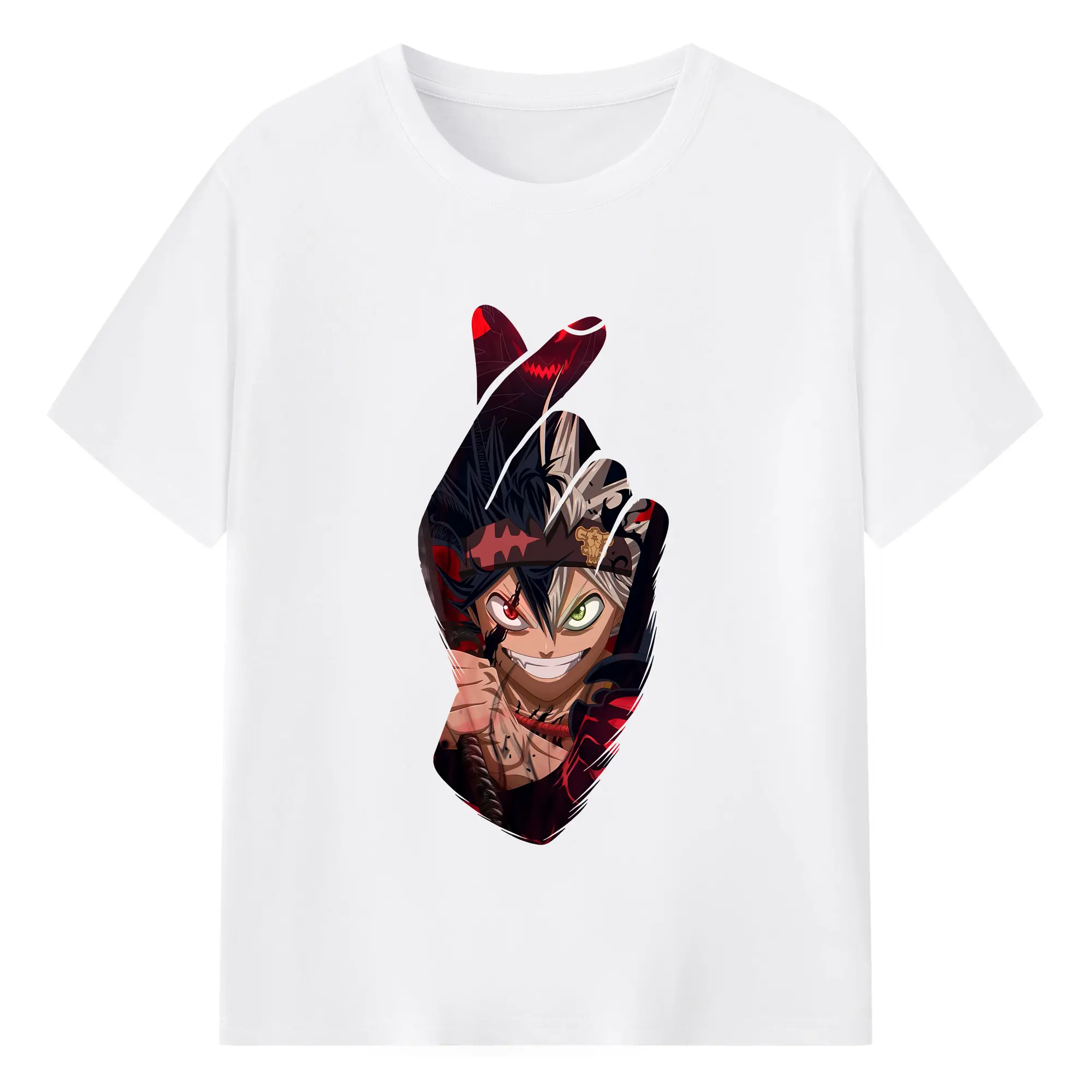 ブラッククローバー グッズ アスタ - 綿100％ 半袖Tシャツ ・ フロントプリント ・ 快適 通気性 ・ 日常使い 散歩 スポーツ用