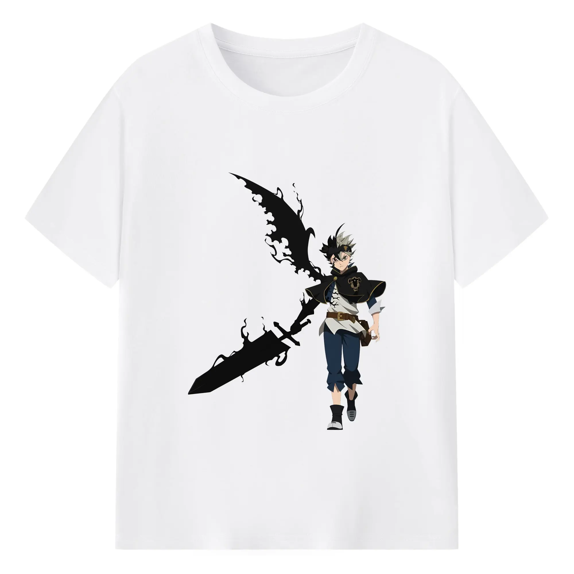 ブラッククローバー グッズ アスタ - 綿100％ 半袖Tシャツ ・ フロントプリント ・ 快適 通気性 ・ 日常使い 散歩 スポーツ用