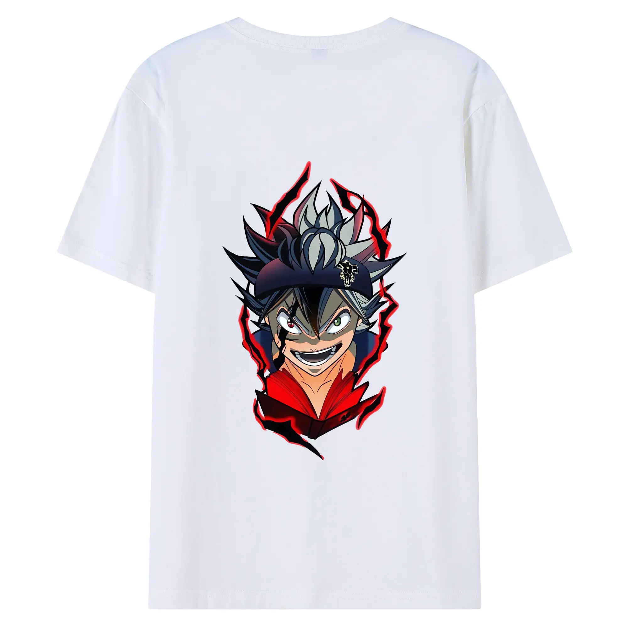 ブラッククローバー グッズ アスタ - 綿100％ 半袖Tシャツ ・ バックプリント ・ 快適 通気性 ・ 日常使い 散歩 スポーツ用