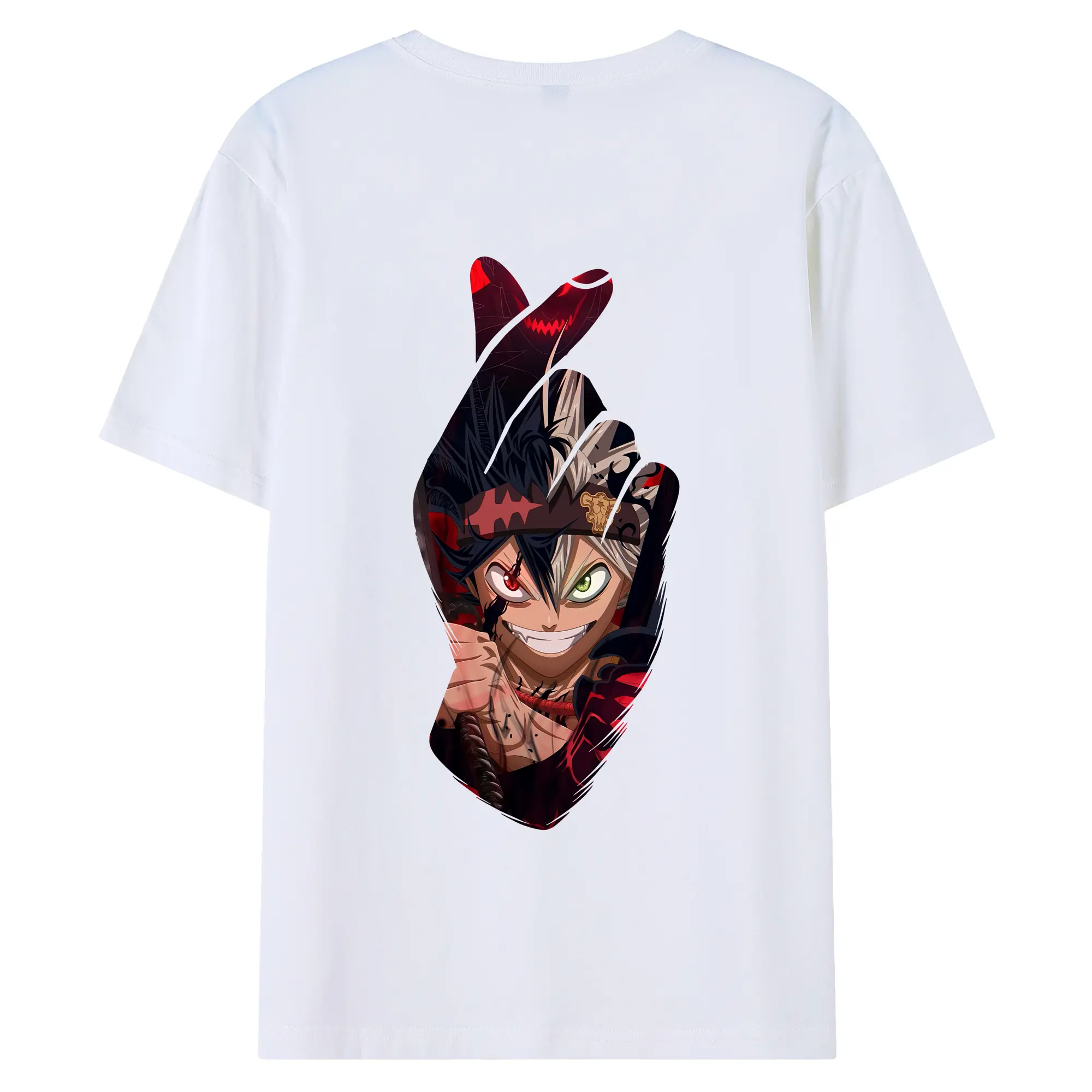 ブラッククローバー グッズ アスタ - 綿100％ 半袖Tシャツ ・ バックプリント ・ 快適 通気性 ・ 日常使い 散歩 スポーツ用