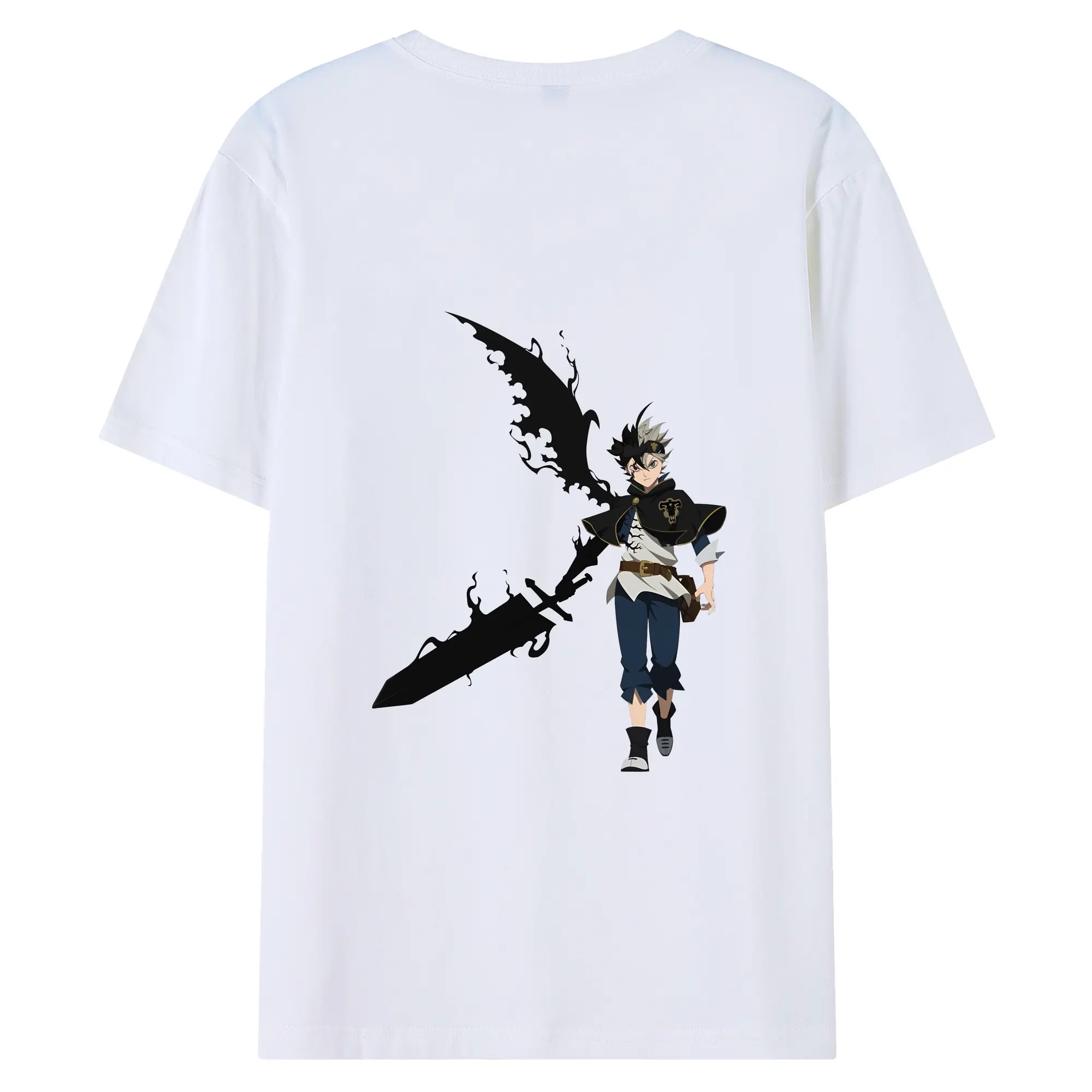 ブラッククローバー グッズ アスタ - 綿100％ 半袖Tシャツ ・ バックプリント ・ 快適 通気性 ・ 日常使い 散歩 スポーツ用