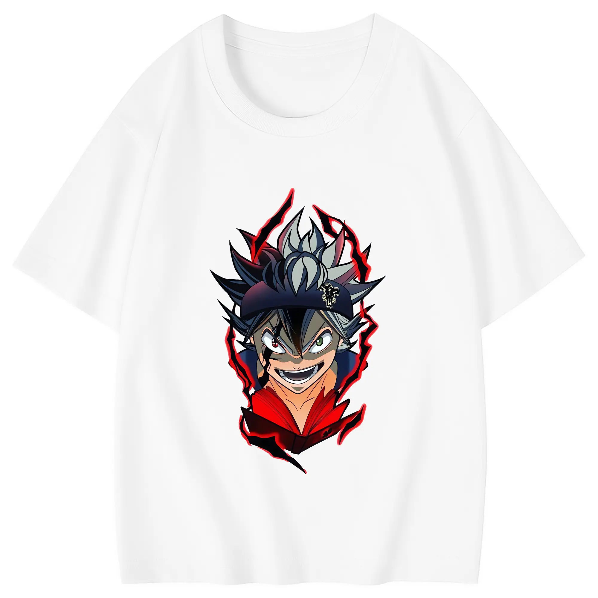 ブラッククローバー グッズ アスタ - 綿100％ キッズTシャツ ・ フロントプリント ・ 快適 通気性 ・ スポーツ カジュアル 散歩用