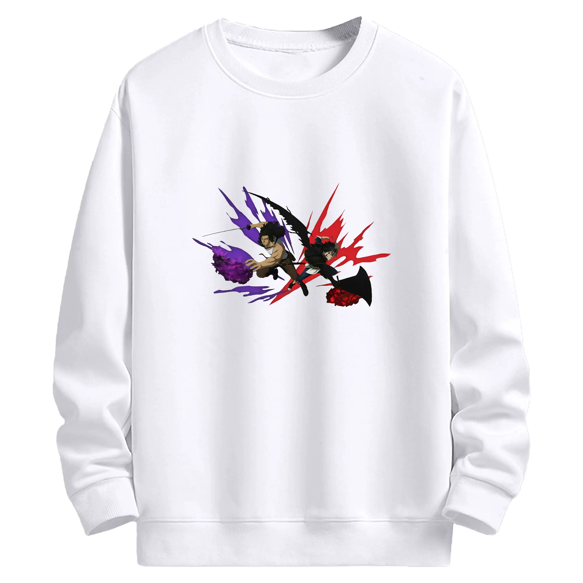 ブラッククローバー グッズ アスタ - 高品質 クルーネック スウェット ・ コットン59％ ポリエステル41％ ・ ユニセックス 長袖 トレーナー ・ カジュアル デイリー スポーツ 散歩用