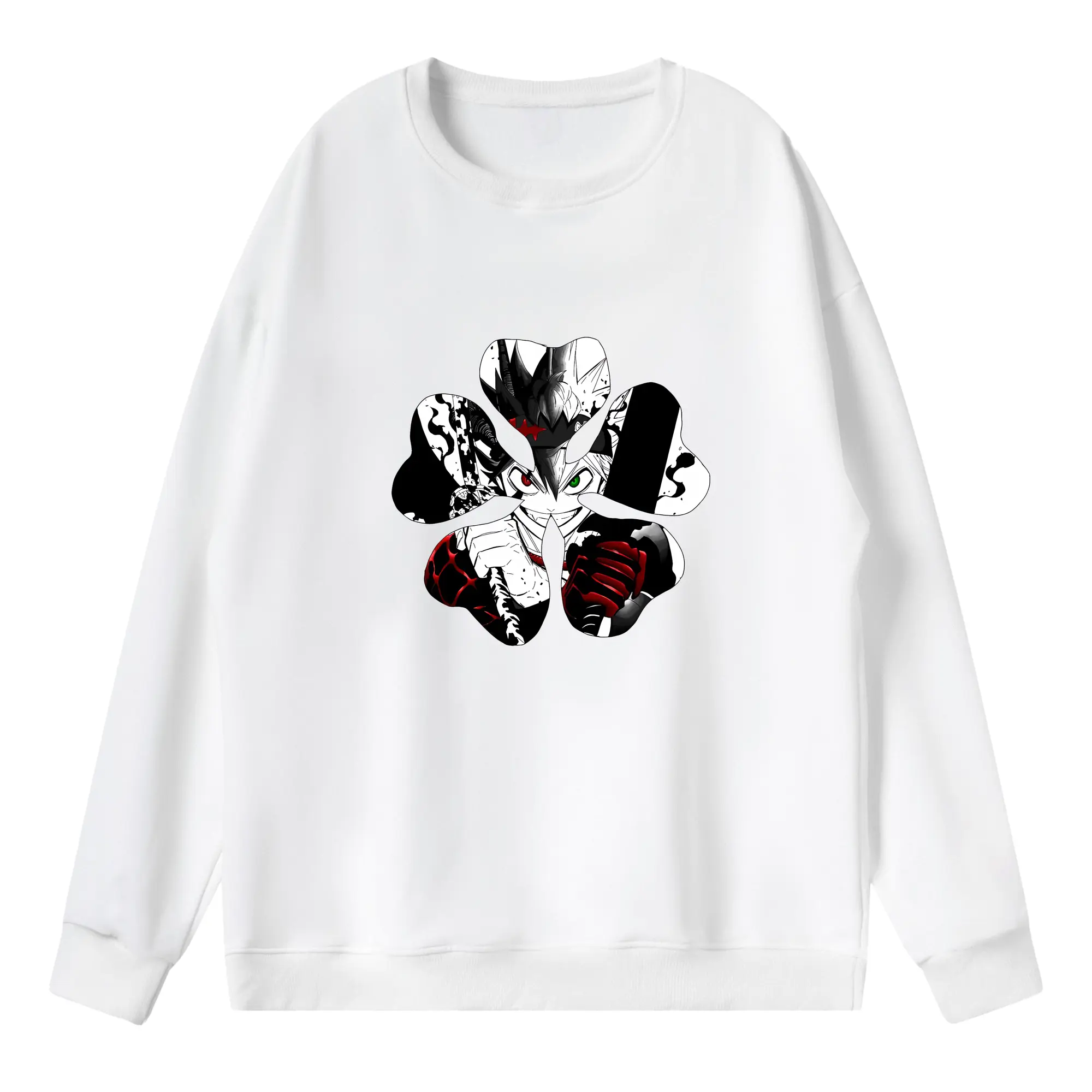 ブラッククローバー グッズ アスタ - 薄手 クルーネック スウェット 裏毛260g · ポリエステル 春秋向け カジュアル 男女兼用 · トレーナー デイリー スポーツ 散歩に最適