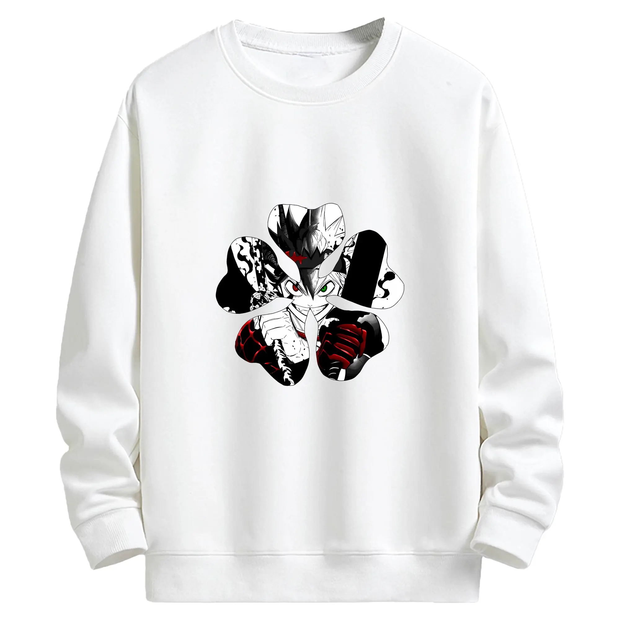 ブラッククローバー グッズ アスタ - キッズ クルーネックスウェットシャツ ・ フロントプリント ・ 綿80％ ポリエステル20％ ・ 快適 通学 スポーツ 日常使い お散歩用