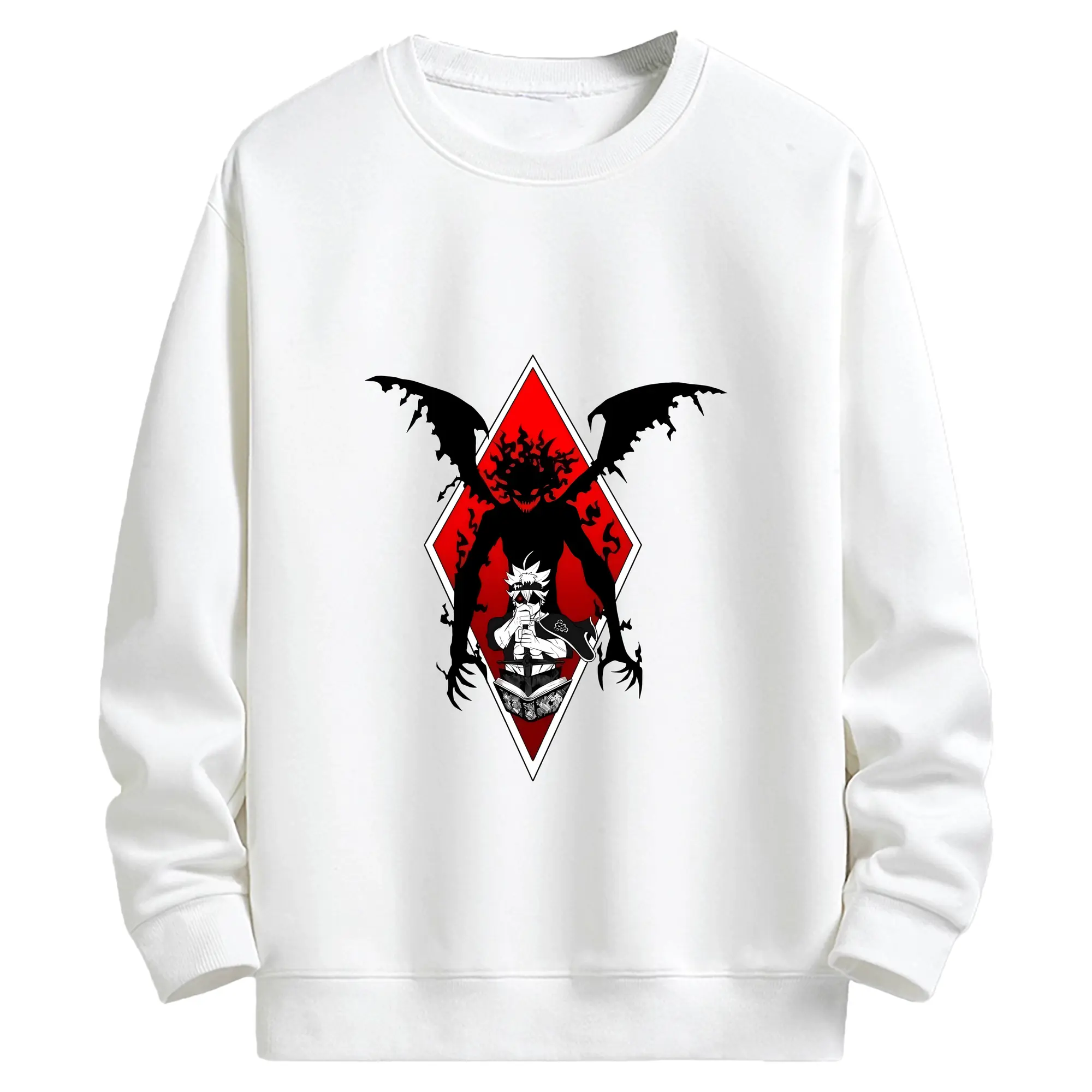 ブラッククローバー グッズ アスタ - キッズ クルーネックスウェットシャツ ・ フロントプリント ・ 綿80％ ポリエステル20％ ・ 快適 通学 スポーツ 日常使い お散歩用