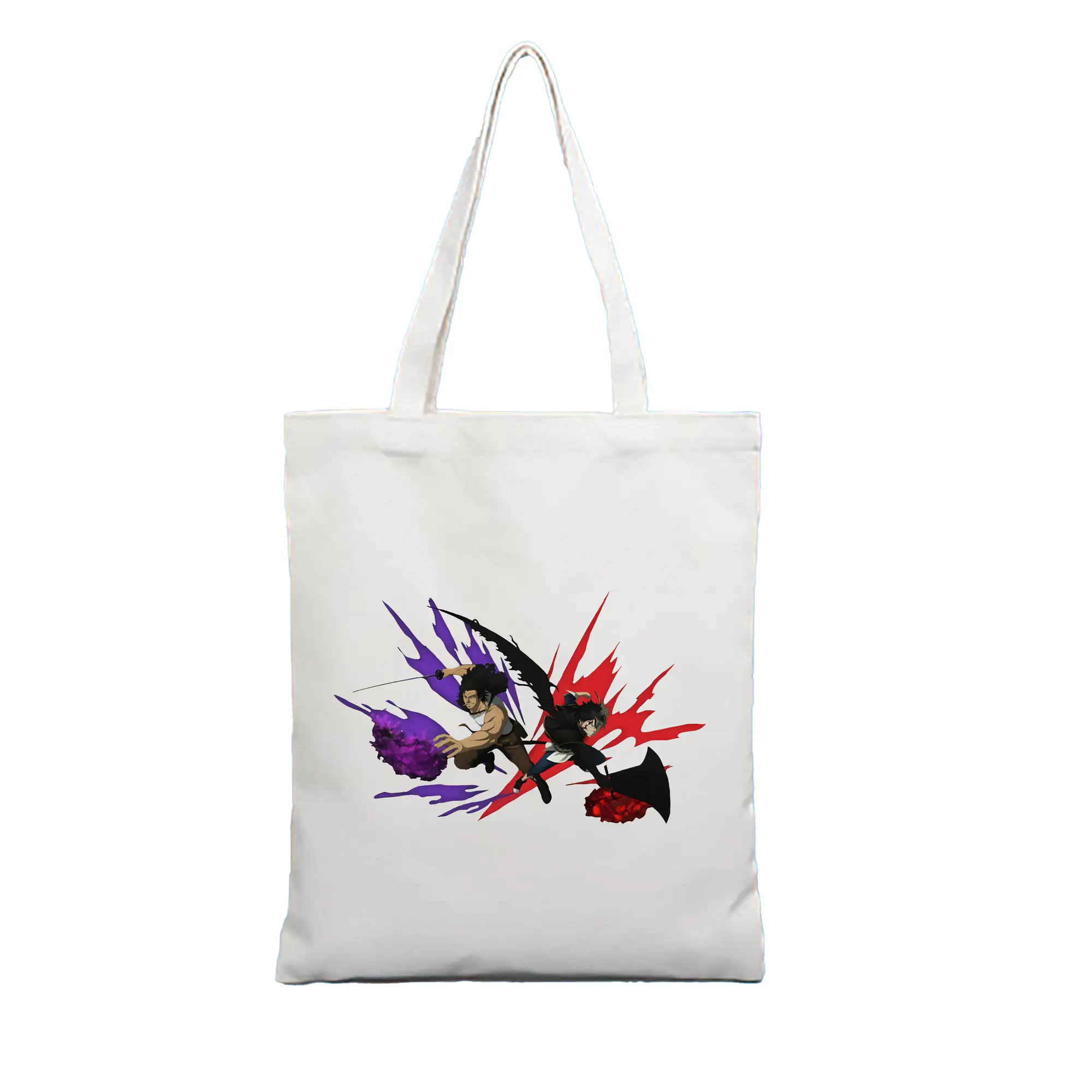 ブラッククローバー グッズ アスタ - 縦型キャンバス手提げバッグ（トートバッグ） ・ キャンバス素材 ・ ショッピング用 ・ 軽量 丈夫 お手入れ簡単