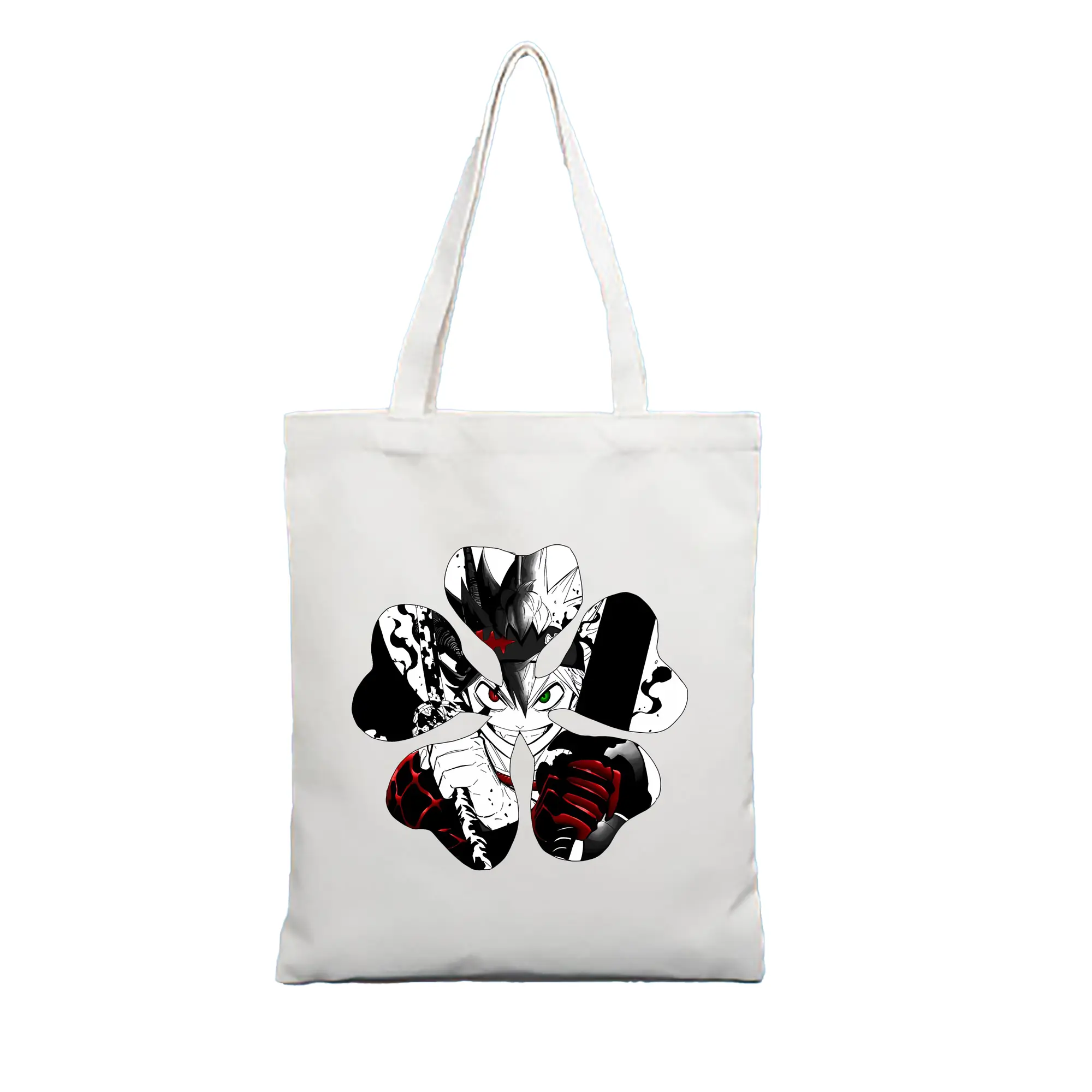 ブラッククローバー グッズ アスタ - 縦型キャンバス手提げバッグ（トートバッグ） ・ キャンバス素材 ・ ショッピング用 ・ 軽量 丈夫 お手入れ簡単