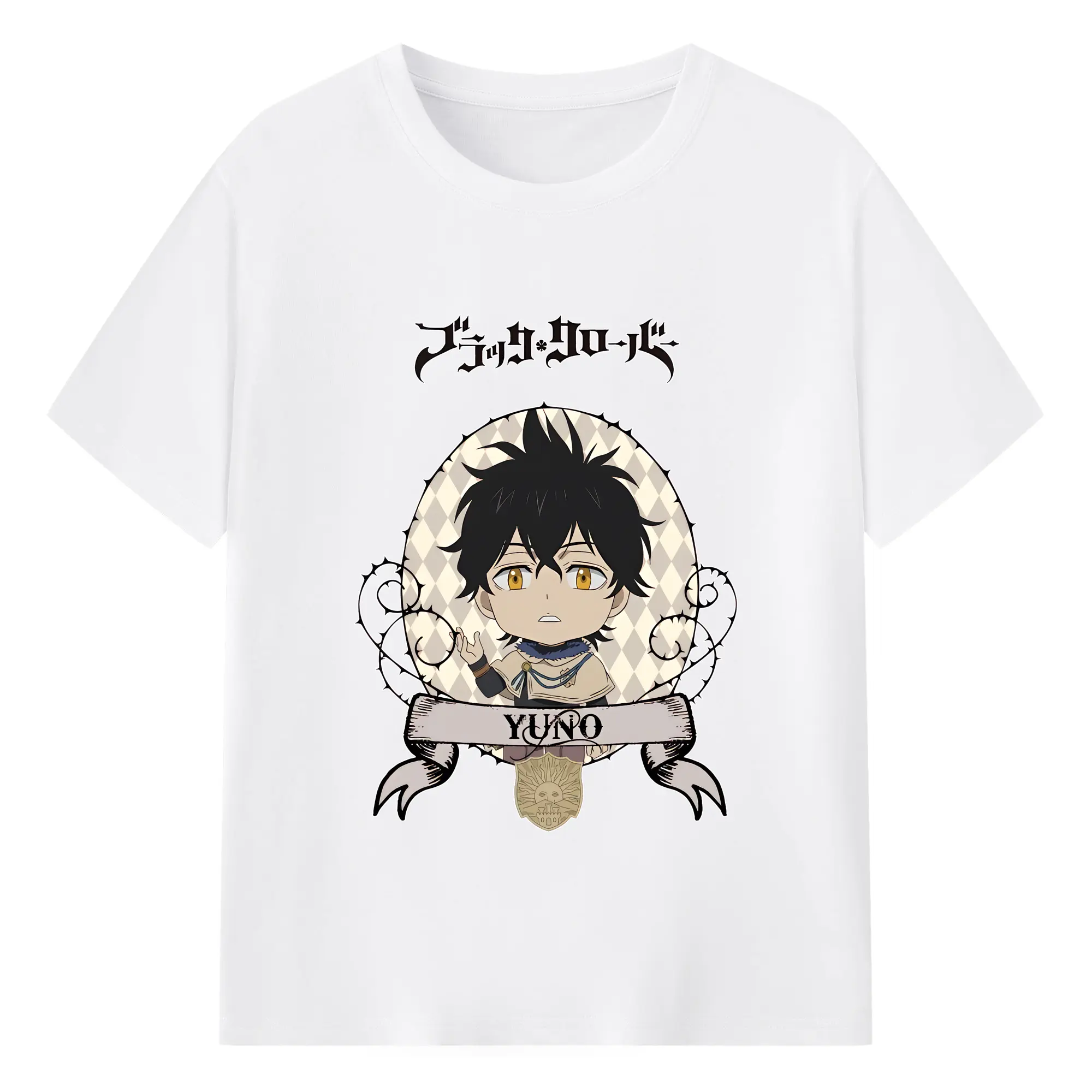 ブラッククローバー グッズ ユノ・グリンベリオール - 綿100％ 半袖Tシャツ ・ フロントプリント ・ 快適 通気性 ・ 日常使い 散歩 スポーツ用